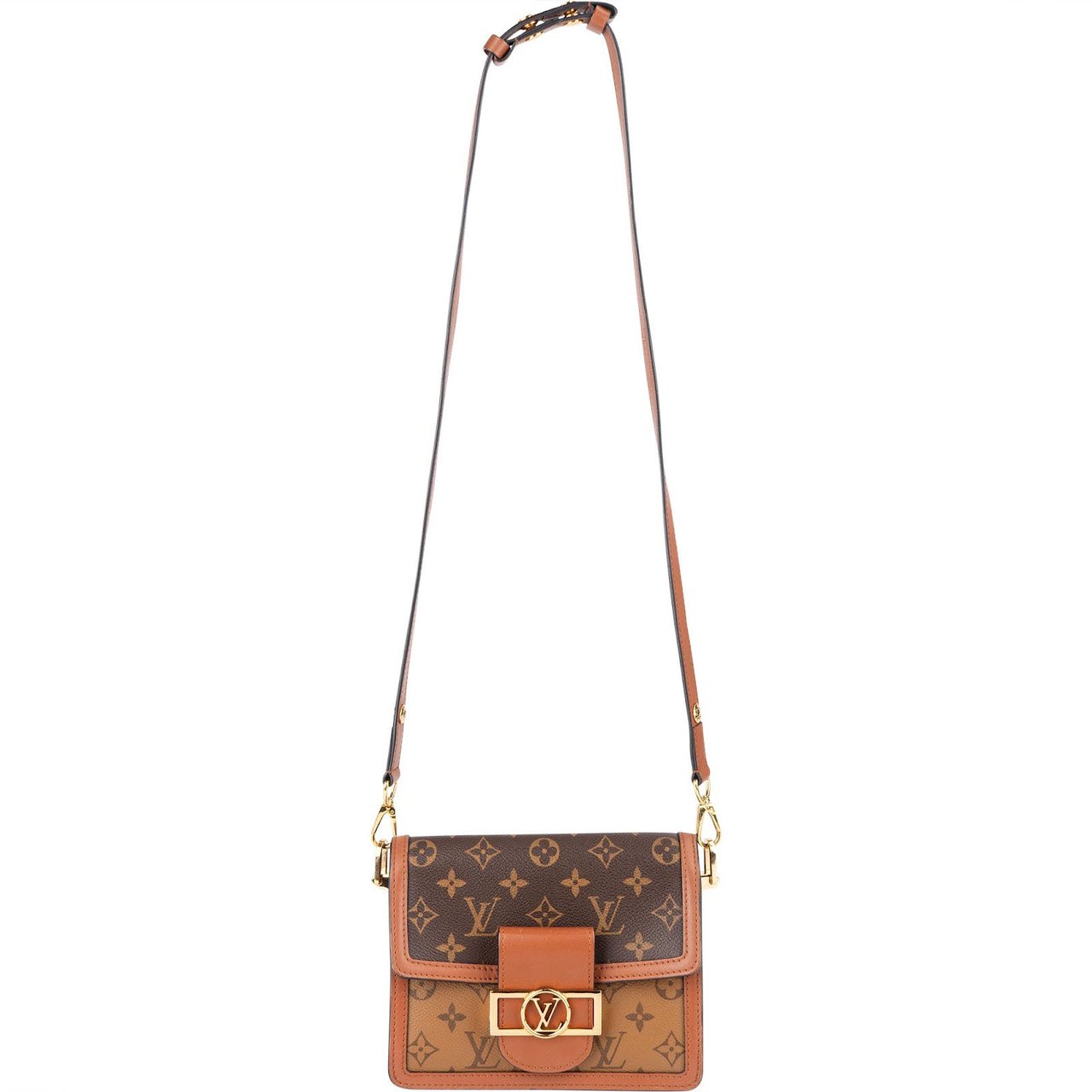 Louis Vuitton Louis Vuitton Monogram Reverse Canvas Dauphine PM Crossbody Bag Bruin