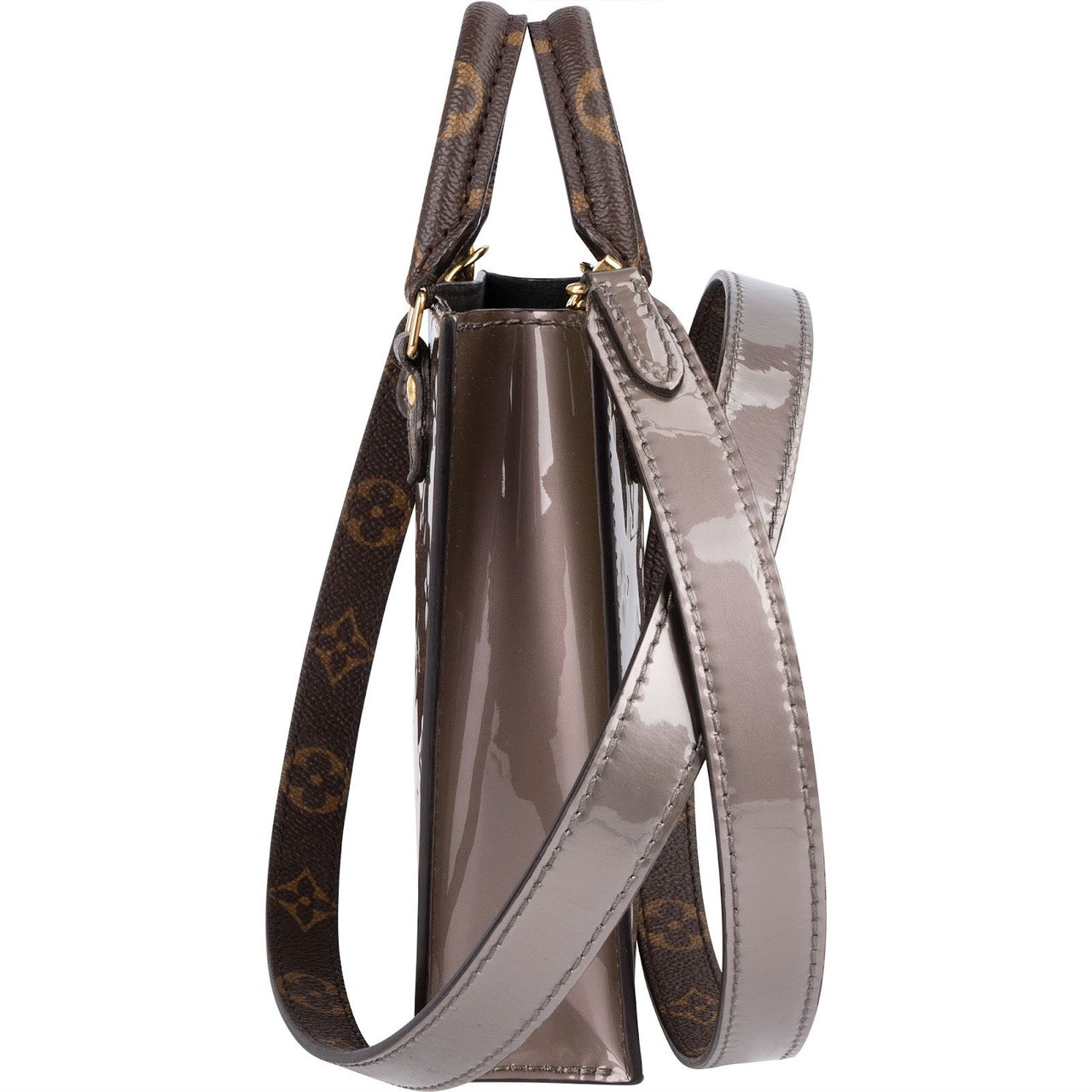 Louis Vuitton Louis Vuitton Monogram Vernis Petit Sac Plat Handbag Beige