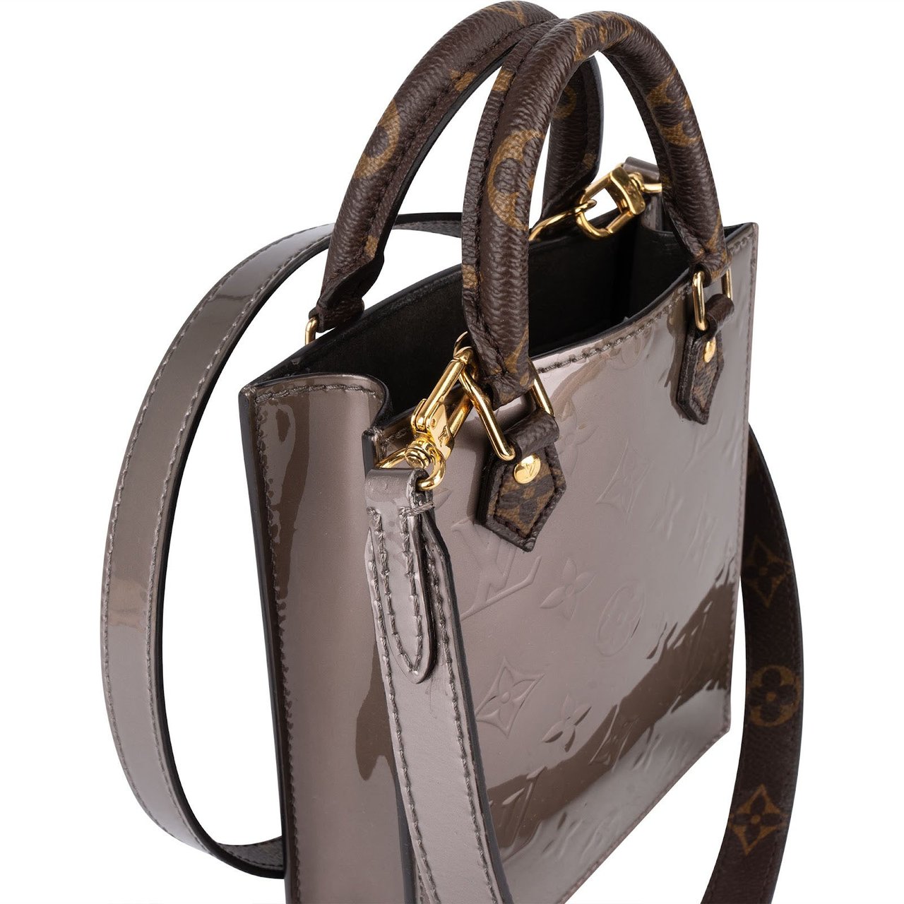 Louis Vuitton Louis Vuitton Monogram Vernis Petit Sac Plat Handbag Beige