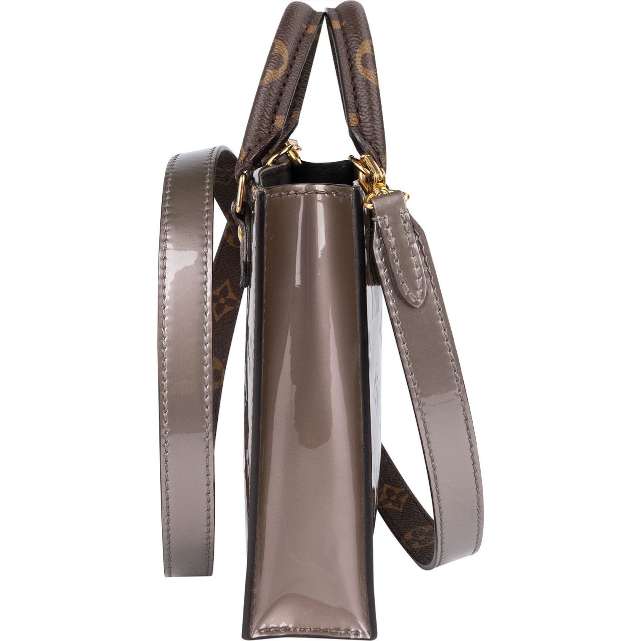 Louis Vuitton Louis Vuitton Monogram Vernis Petit Sac Plat Handbag Beige