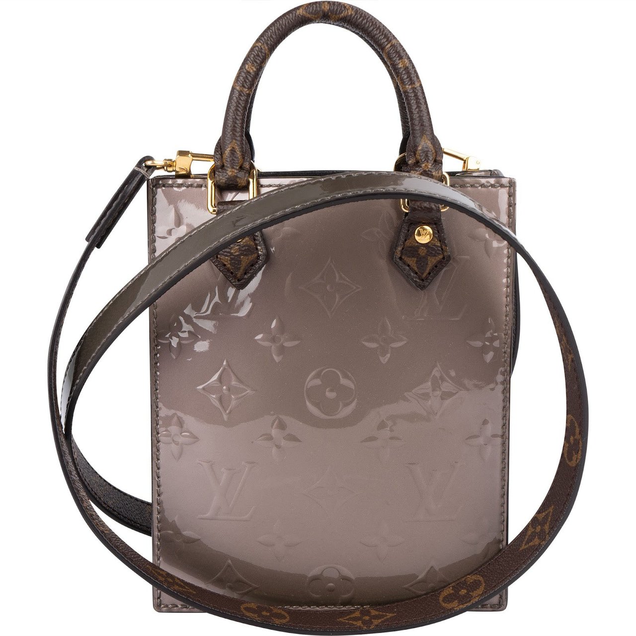 Louis Vuitton Louis Vuitton Monogram Vernis Petit Sac Plat Handbag Beige