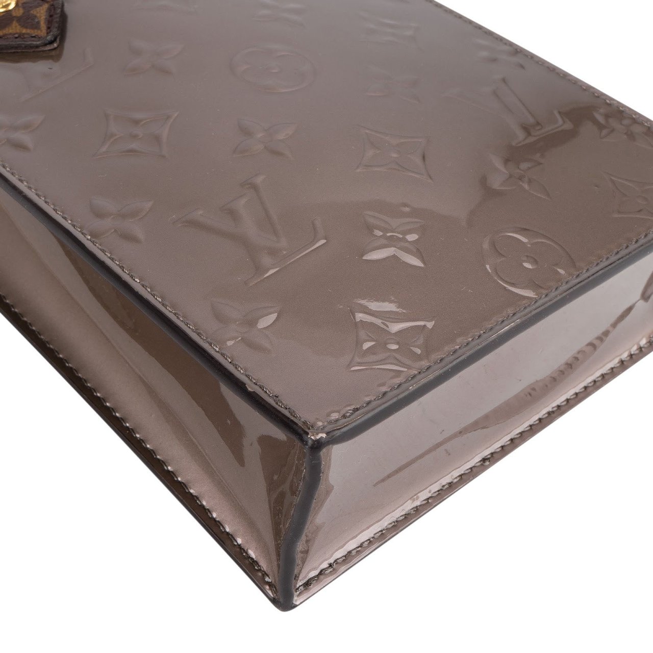 Louis Vuitton Louis Vuitton Monogram Vernis Petit Sac Plat Handbag Beige