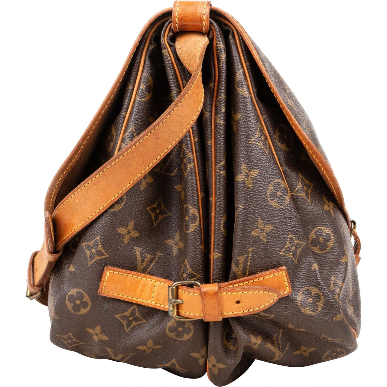 Louis Vuitton Louis Vuitton Monogram Canvas Saumur 35 Crossbody Bag Bruin