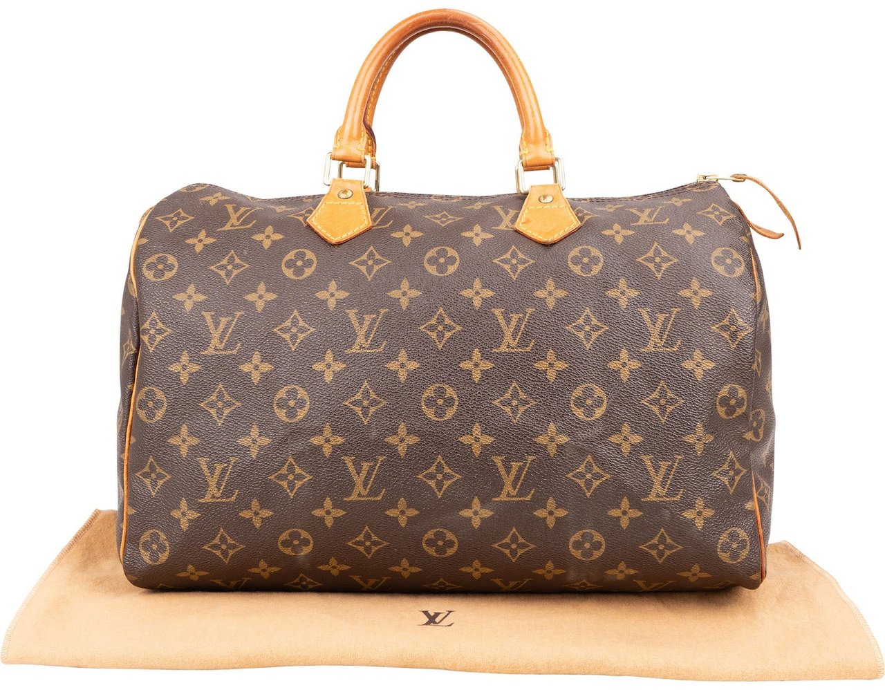Louis Vuitton Louis Vuitton Monogram Canvas Speedy 35 Handbag Bruin