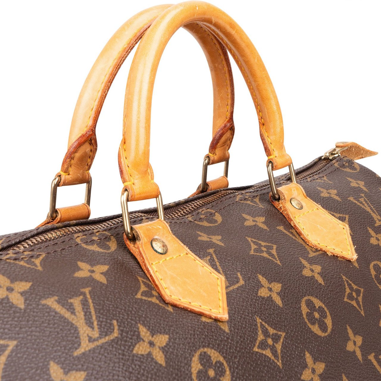 Louis Vuitton Louis Vuitton Monogram Canvas Speedy 35 Handbag Bruin