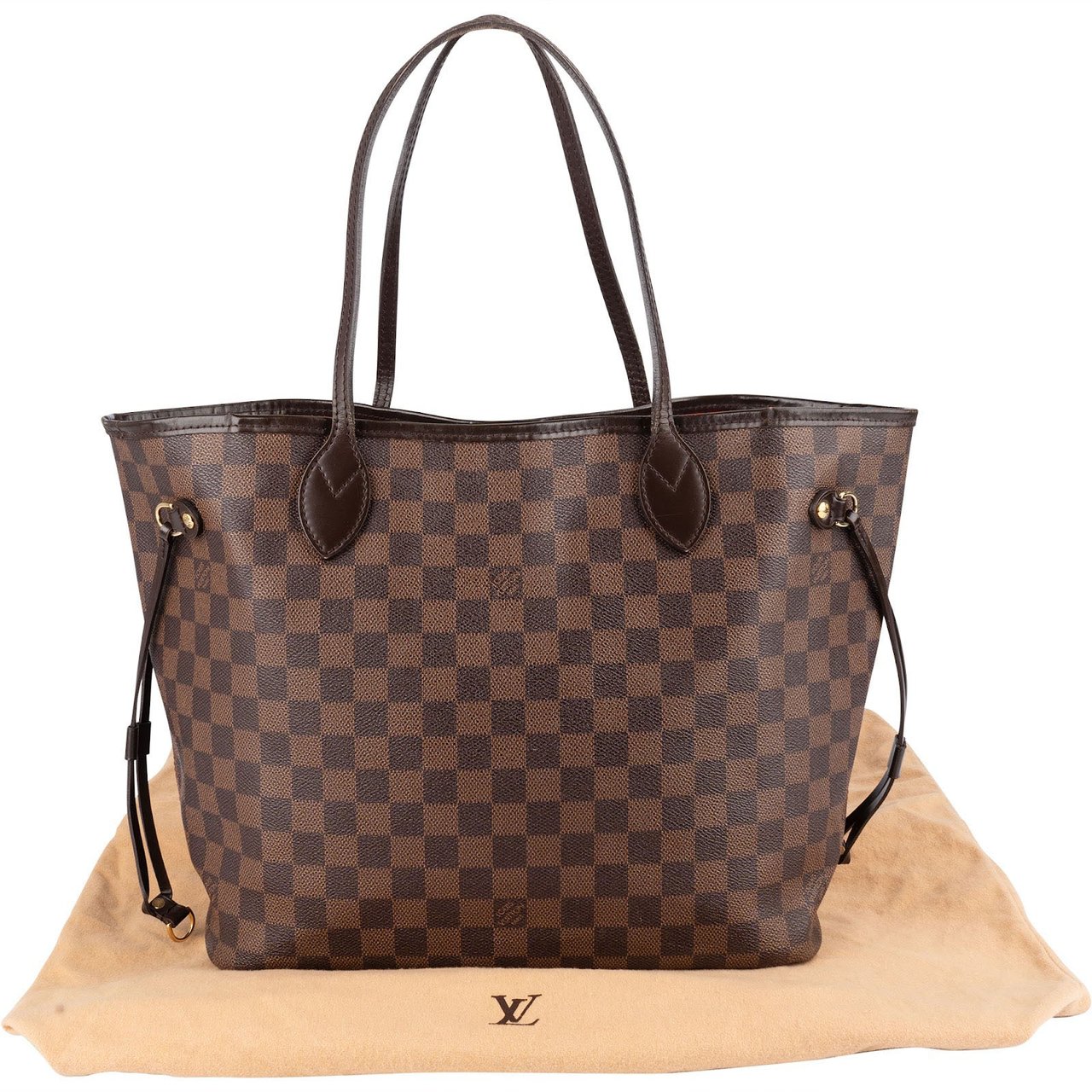 Louis Vuitton Louis Vuitton Monogram Damier Ebene Neverfull MM Shoulder Bag Bruin
