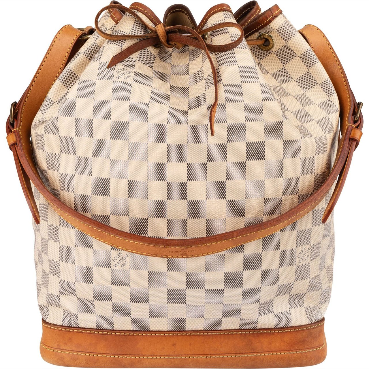 Louis Vuitton Louis Vuitton Monogram Damier Azur Canvas Sac Noé Grande Shoulder Bag Wit