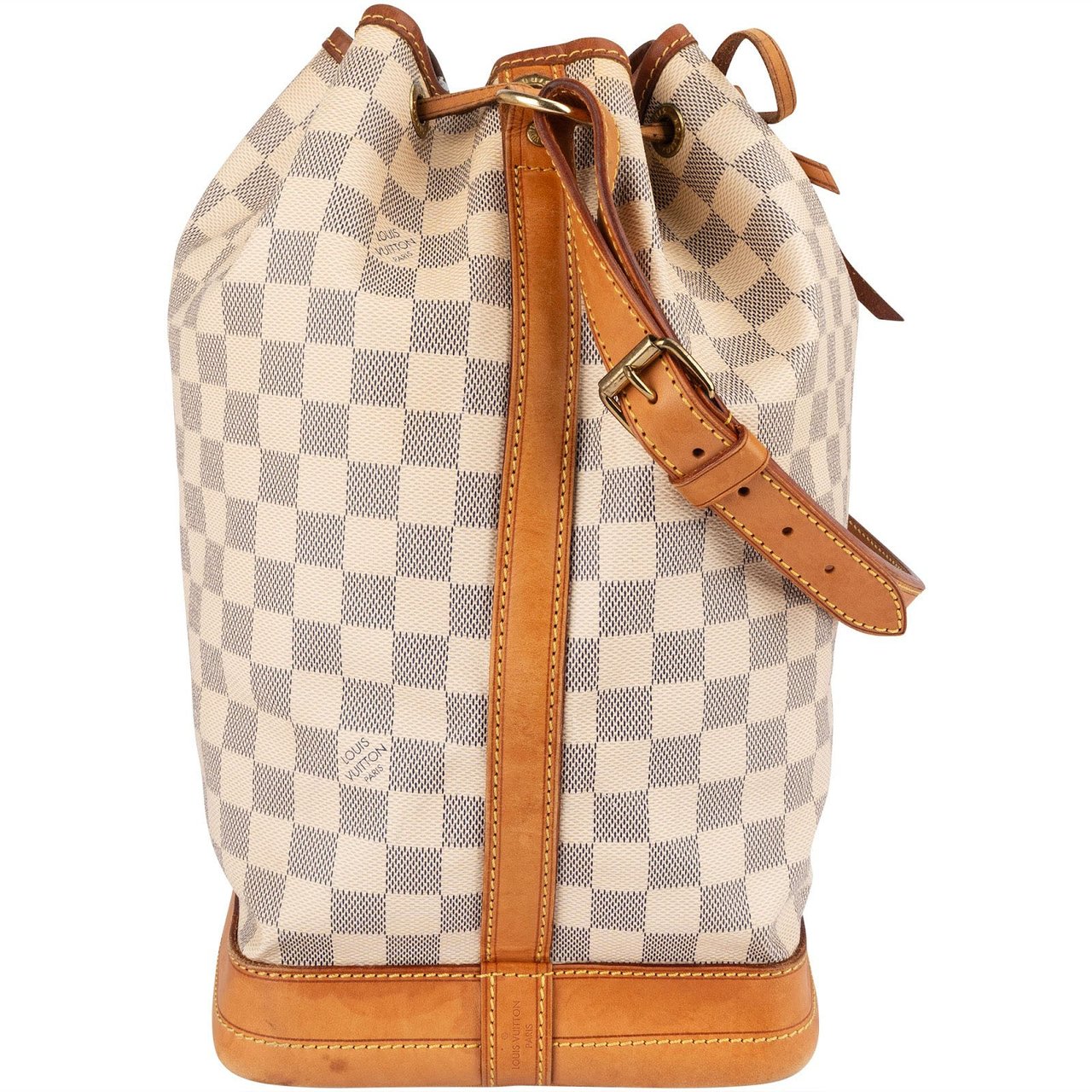 Louis Vuitton Louis Vuitton Monogram Damier Azur Canvas Sac Noé Grande Shoulder Bag Wit
