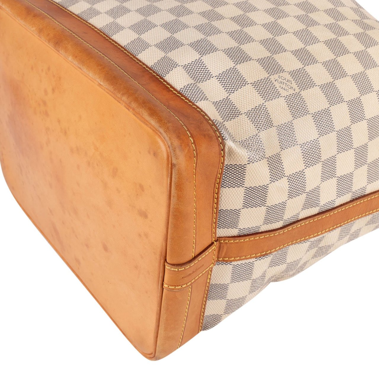 Louis Vuitton Louis Vuitton Monogram Damier Azur Canvas Sac Noé Grande Shoulder Bag Wit