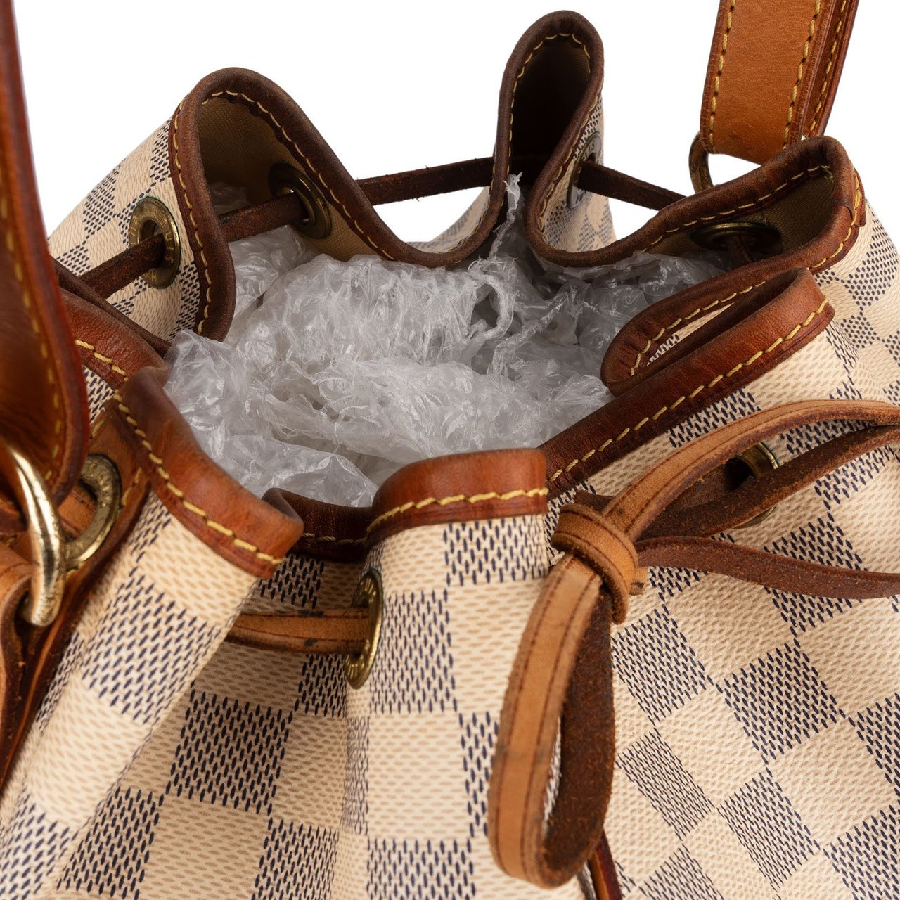 Louis Vuitton Louis Vuitton Monogram Damier Azur Canvas Sac Noé Grande Shoulder Bag Wit