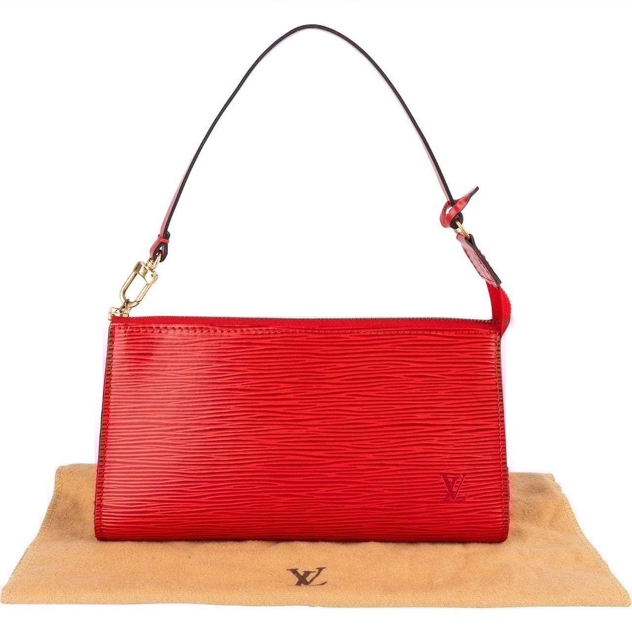 Louis Vuitton Louis Vuitton Red Epi Leather Pochette Accessoires Handbag Rood