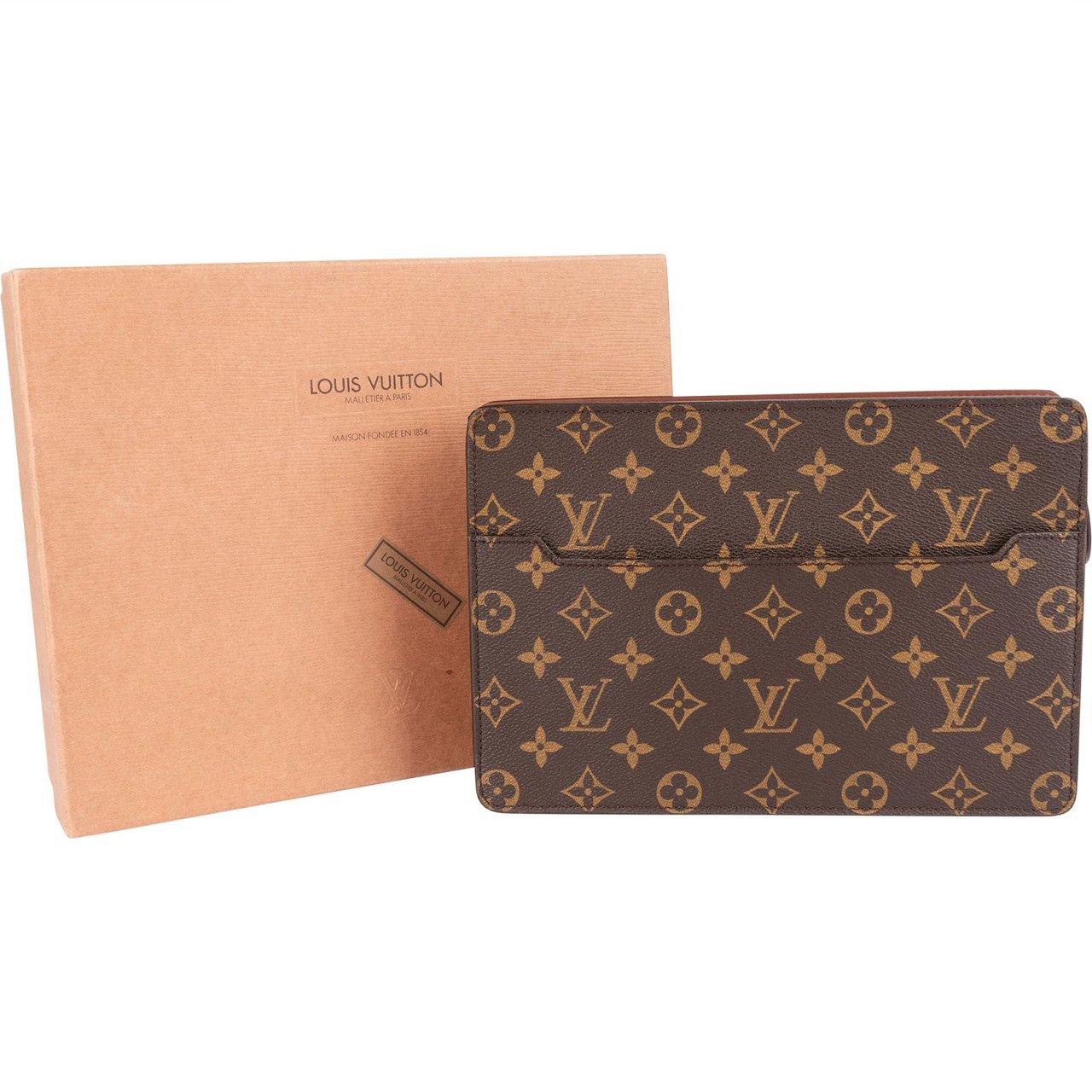 Louis Vuitton Louis Vuitton Monogram Canvas Pochette Homme Clutch Bruin