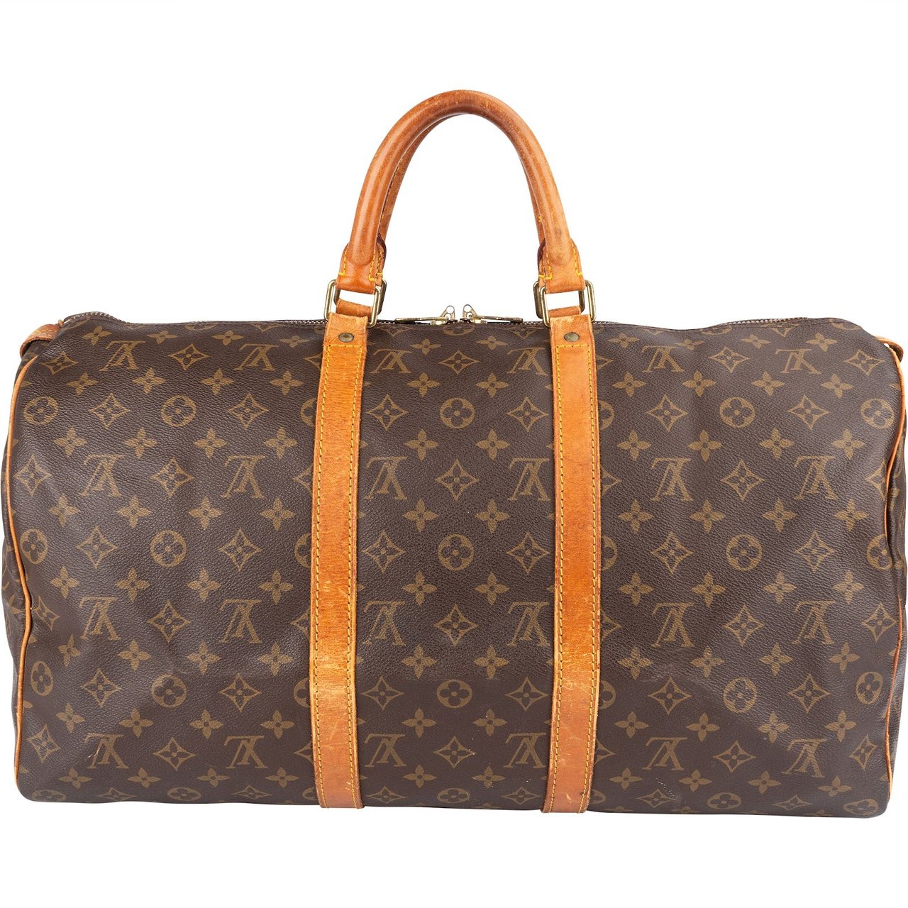 Louis Vuitton Louis Vuitton Monogram Canvas Keepall 50 Travel Bag Bruin