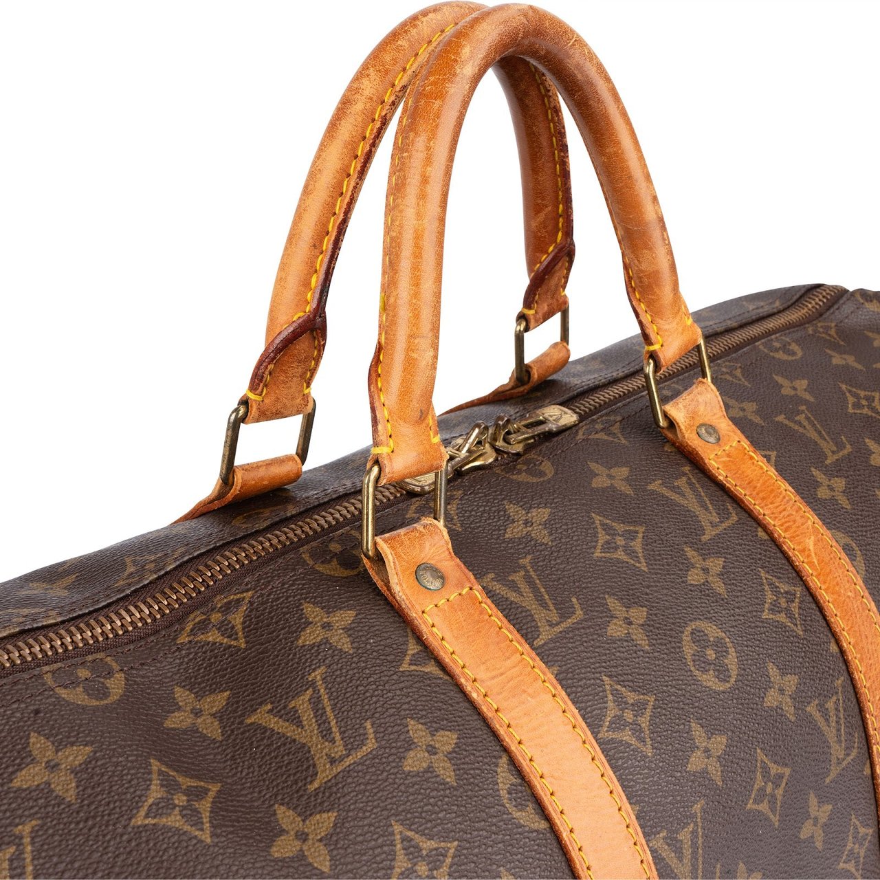 Louis Vuitton Louis Vuitton Monogram Canvas Keepall 50 Travel Bag Bruin