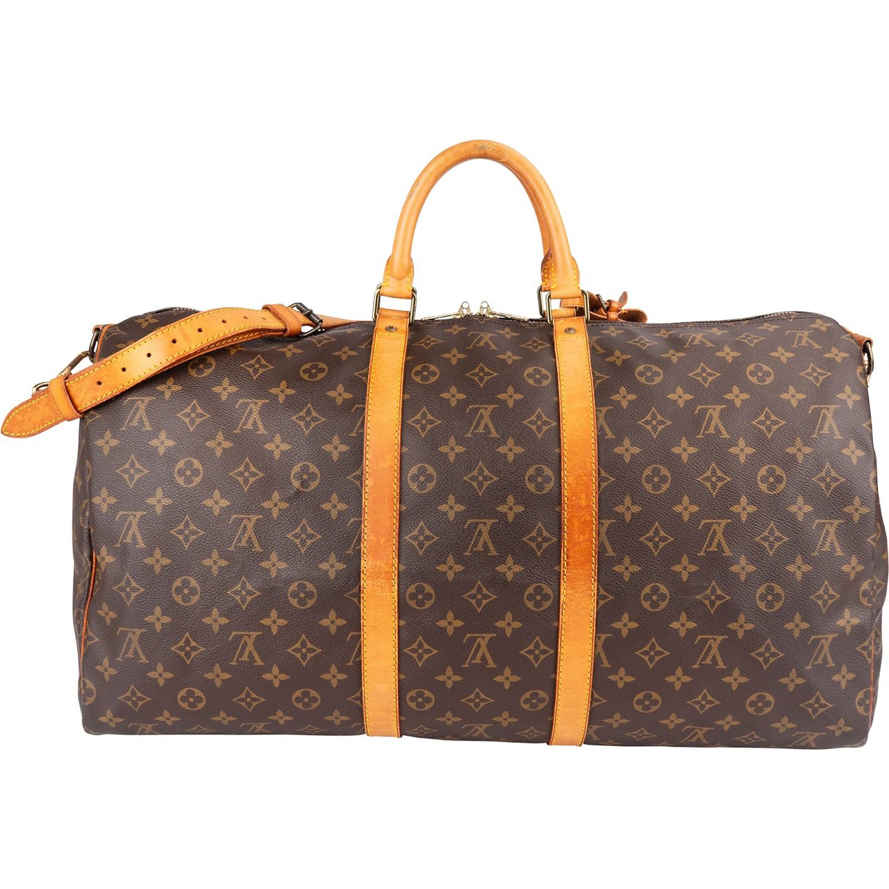 Louis Vuitton Louis Vuitton Monogram Canvas Keepall 55 Bandoulière Travel Bag Bruin