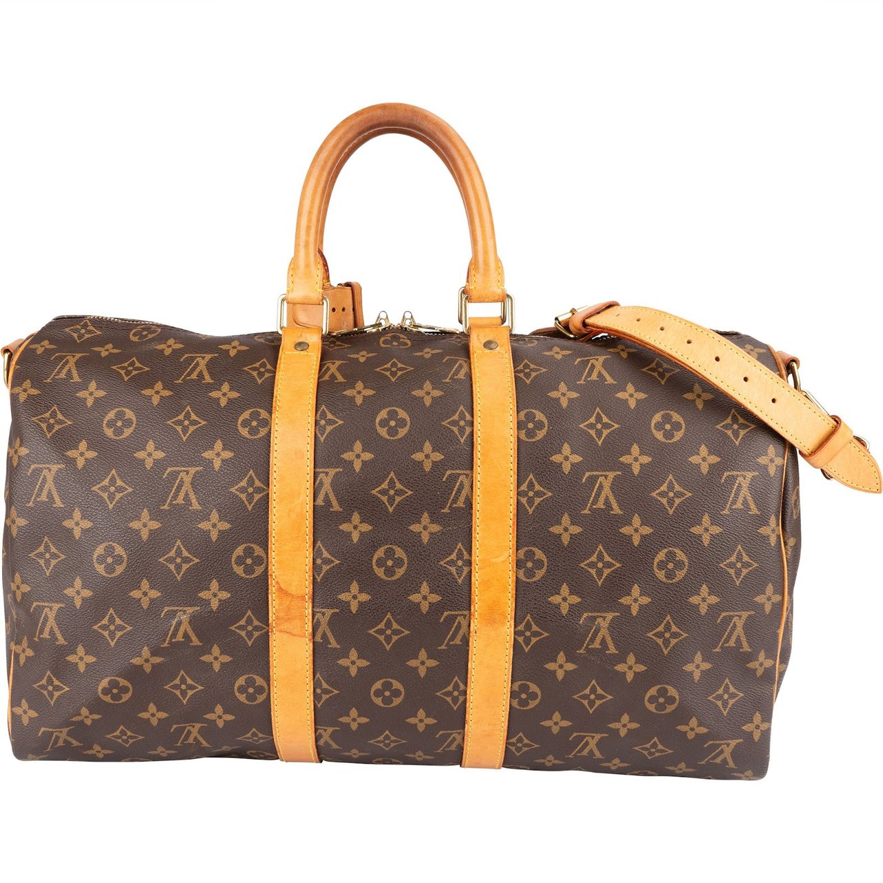 Louis Vuitton Louis Vuitton Monogram Canvas Keepall 45 Bandoulière Travel Bag Bruin