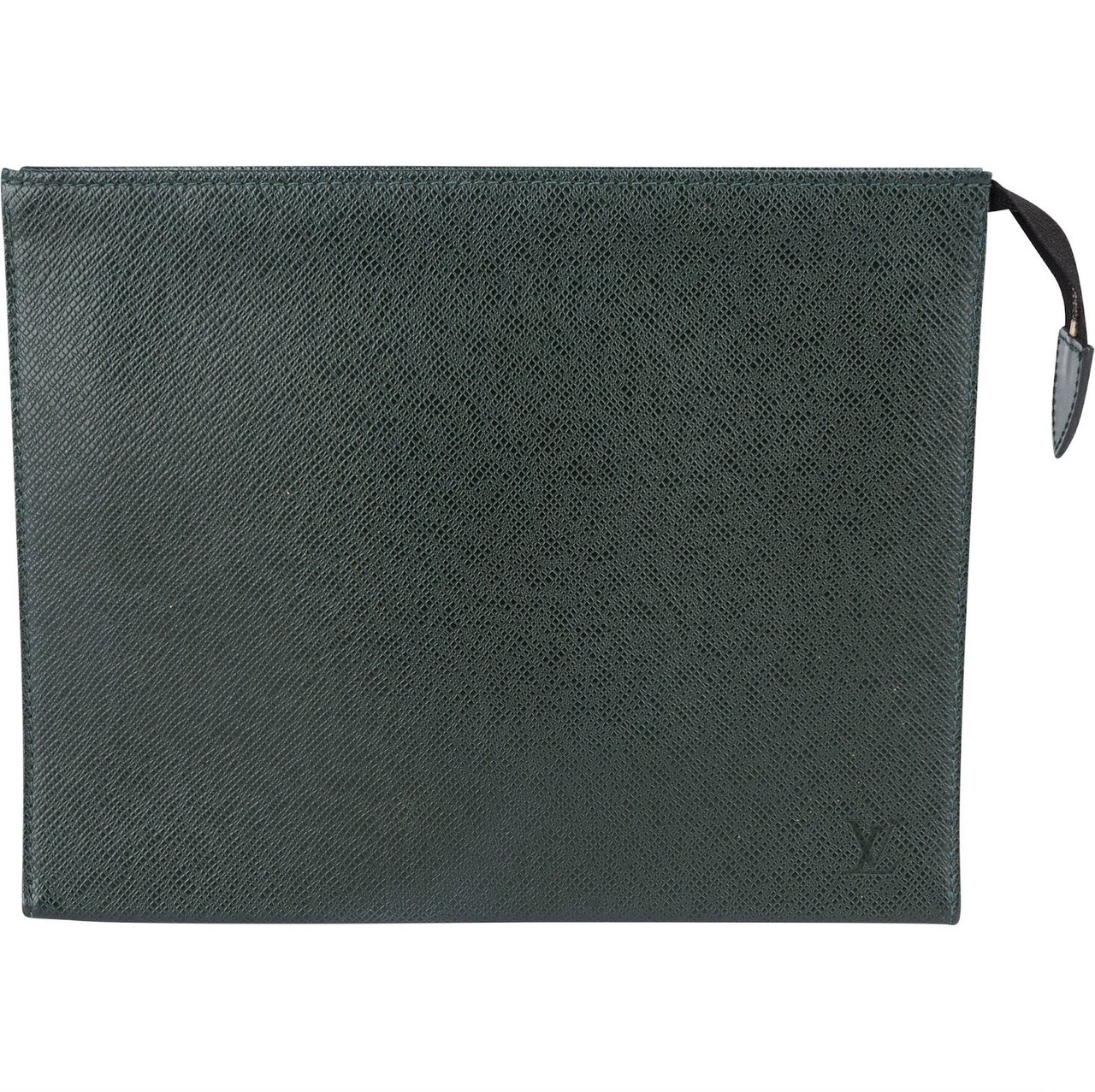 Louis Vuitton Louis Vuitton Green Taiga Leather Pochette Homme Clutch Groen
