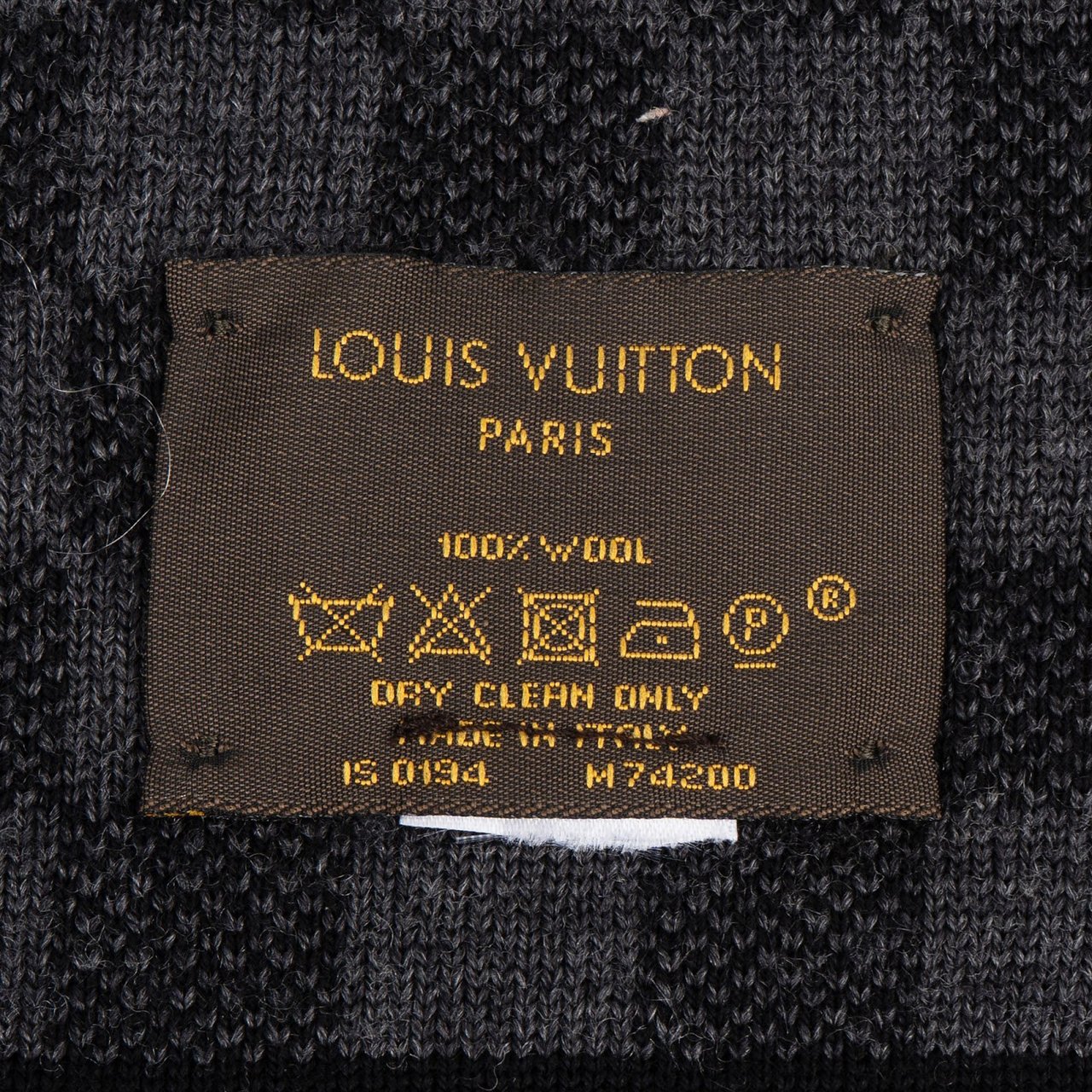 Louis Vuitton Louis Vuitton Wool Monogram Damier Schal Scarf Donkergrijs