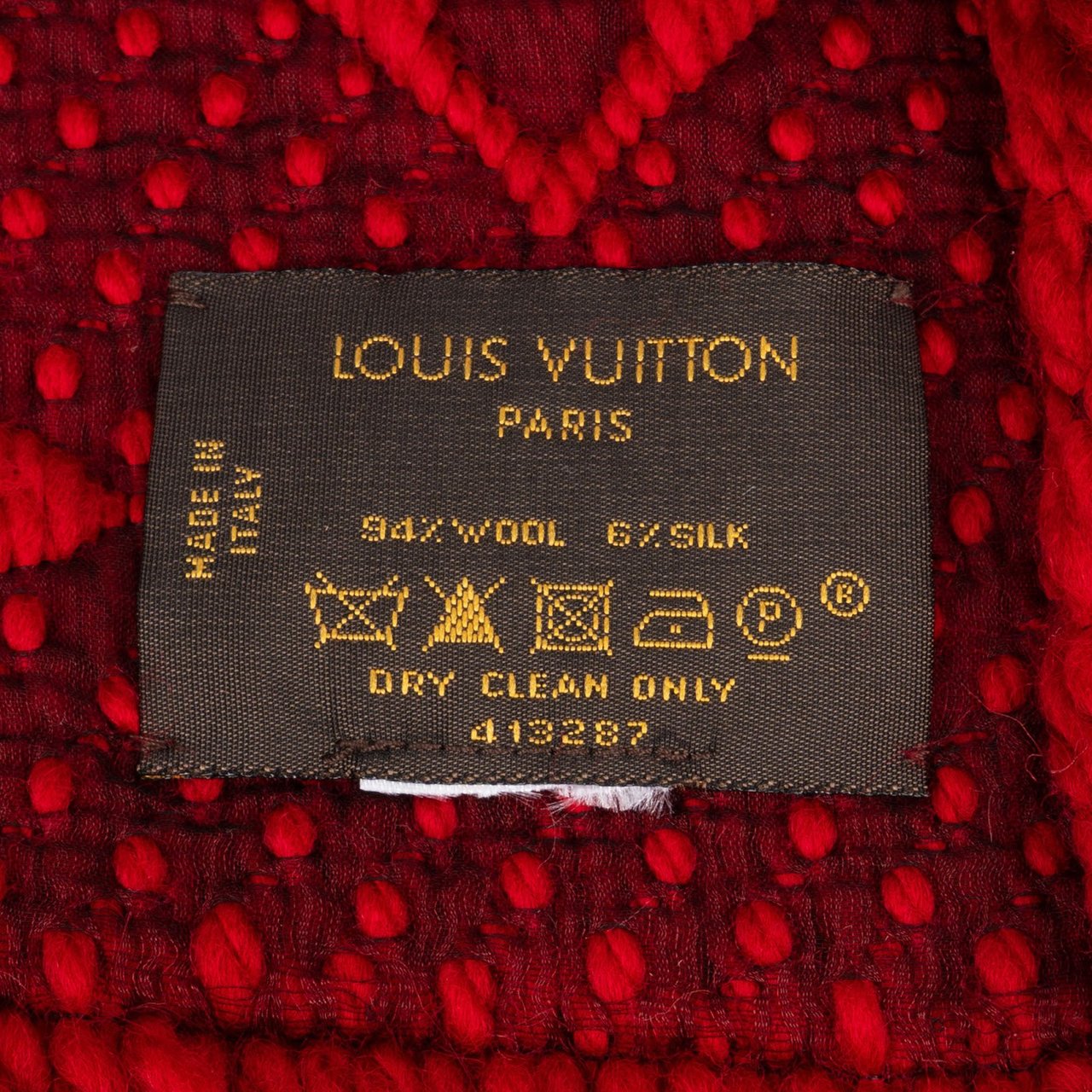 Louis Vuitton Louis Vuitton Wool Monogram Logomania Schal Scarf Rood