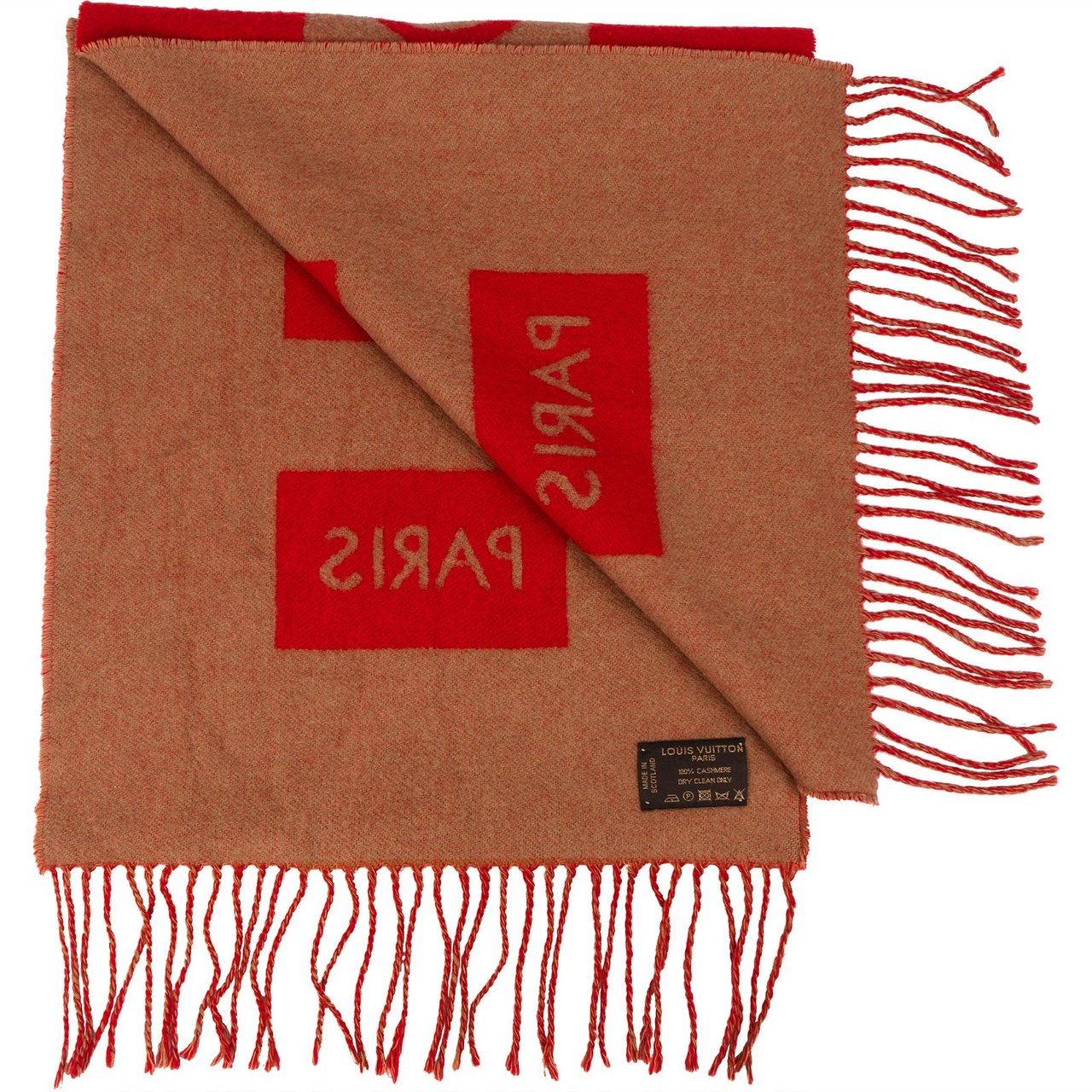 Louis Vuitton Louis Vuitton Cashmere Monogram Cardiff Schal Scarf Rood