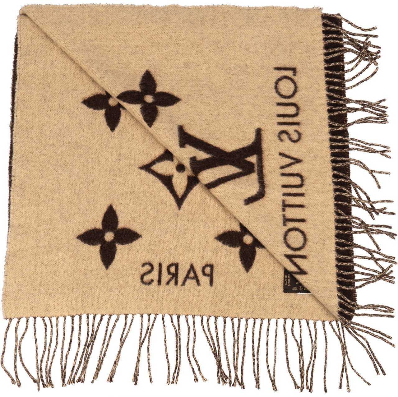 Louis Vuitton Louis Vuitton Cashmere Monogram Logomania Schal Scarf Bruin