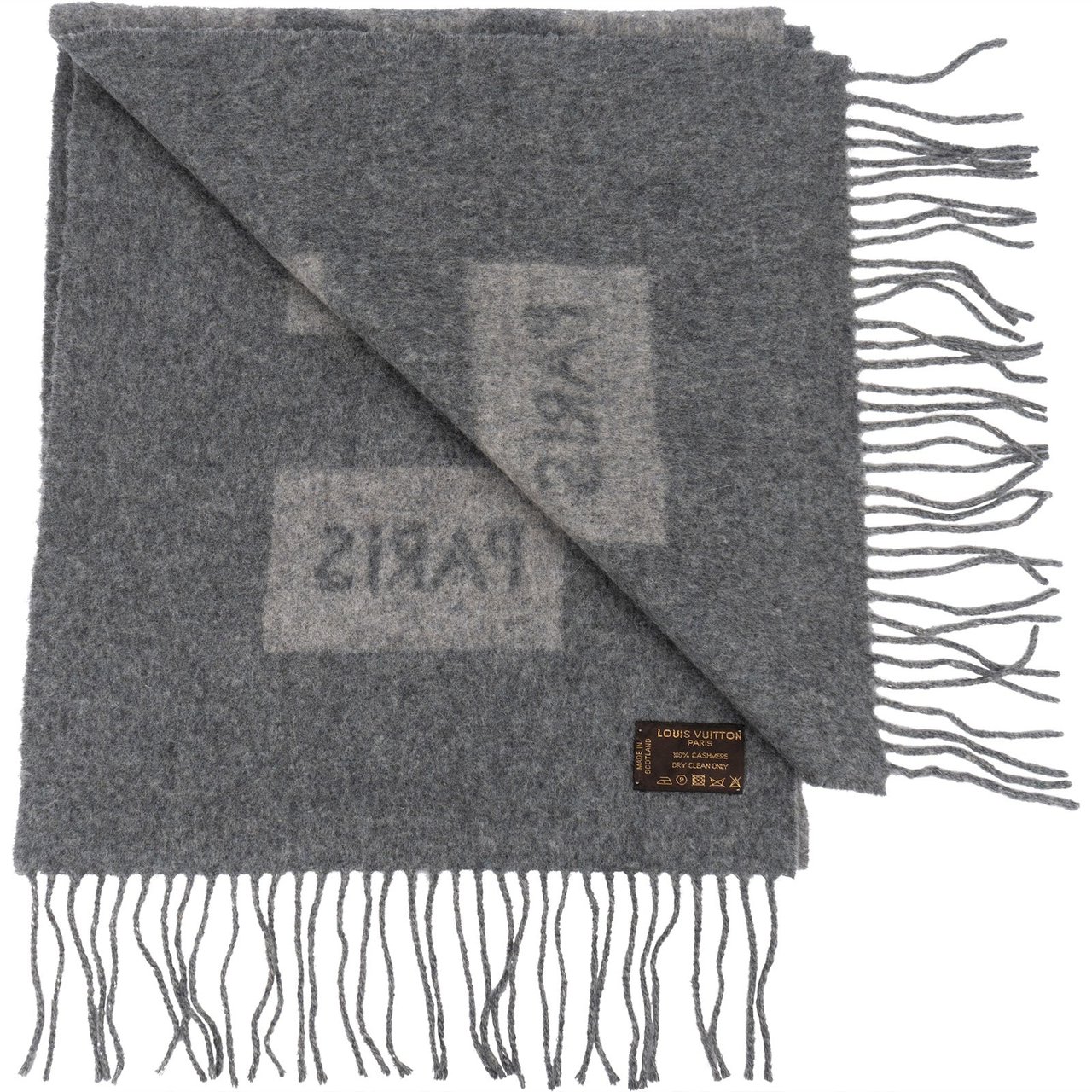 Louis Vuitton Louis Vuitton Grey Cashmere Schal Scarf Donkergrijs