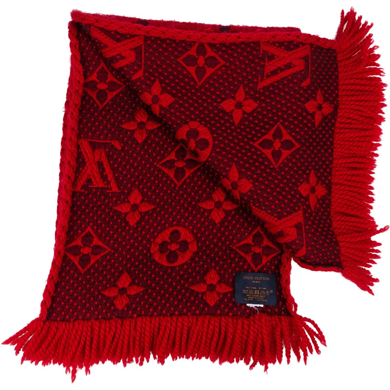Louis Vuitton Louis Vuitton Wool Monogram Logomania Schal Scarf Rood