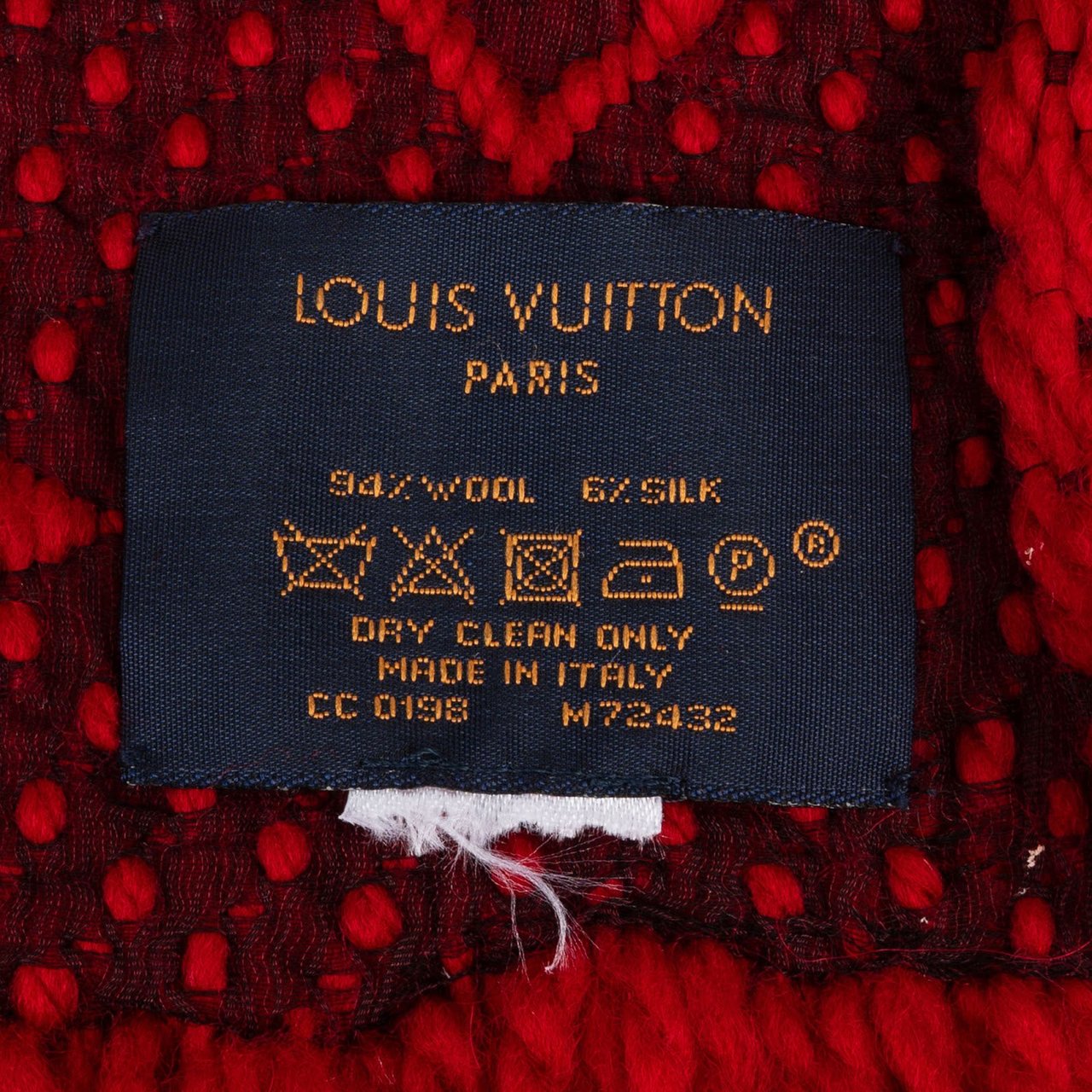 Louis Vuitton Louis Vuitton Wool Monogram Logomania Schal Scarf Rood