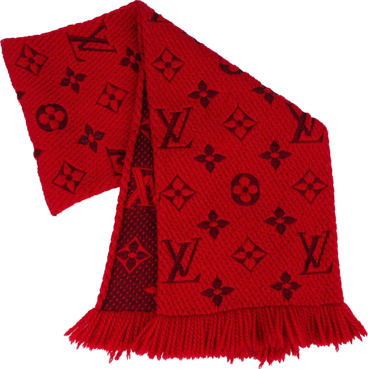 Louis Vuitton Louis Vuitton Wool Monogram Logomania Schal Scarf Rood