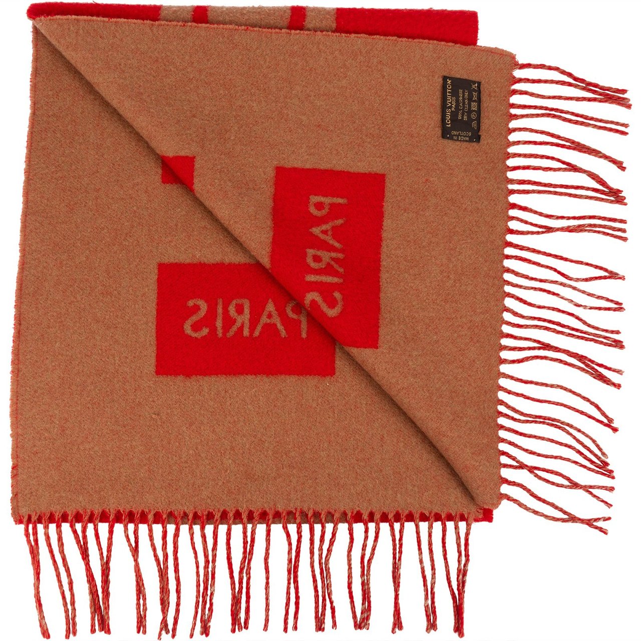 Louis Vuitton Louis Vuitton Cashmere Monogram Cardiff Schal Scarf Rood