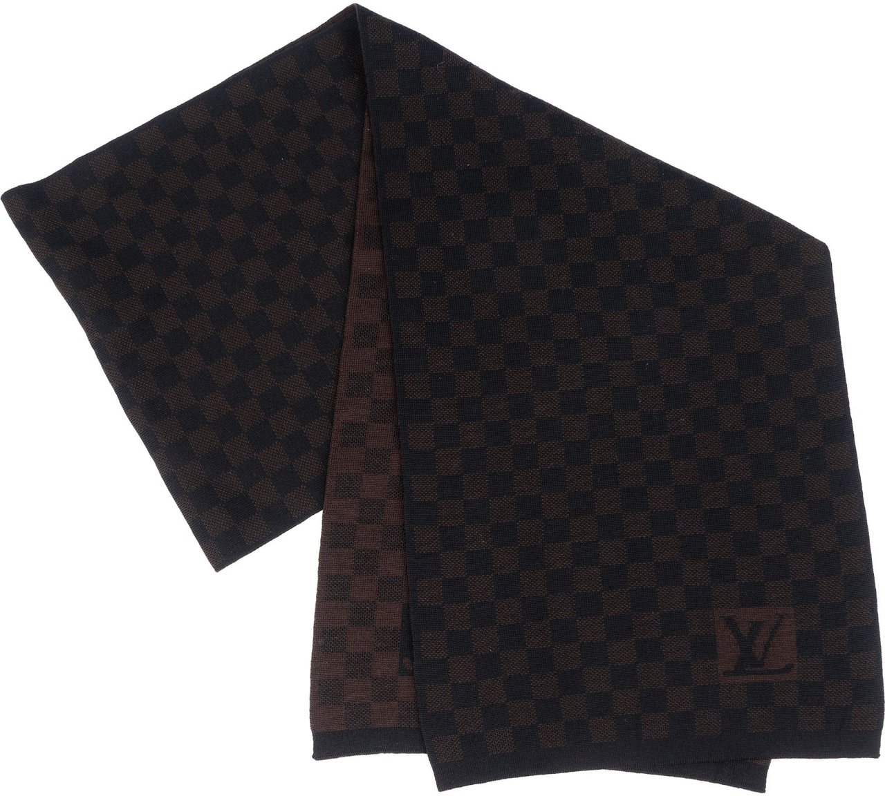 Louis Vuitton Louis Vuitton Wool Monogram Damier Schal Scarf Zwart