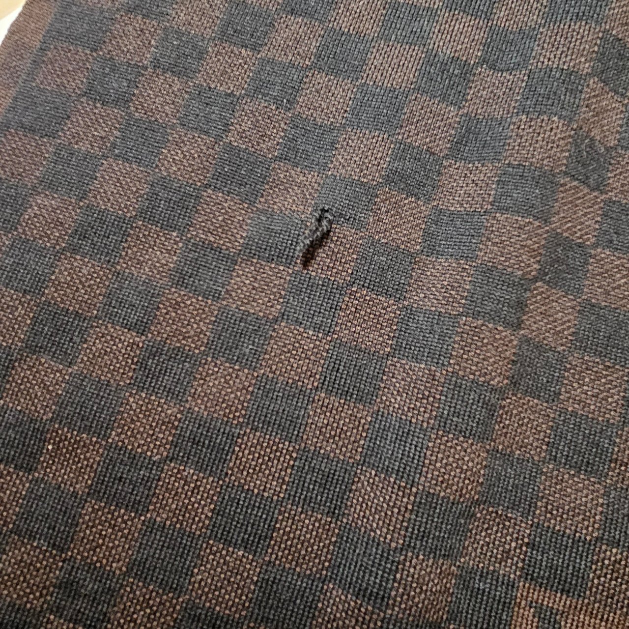 Louis Vuitton Louis Vuitton Wool Monogram Damier Schal Scarf Zwart