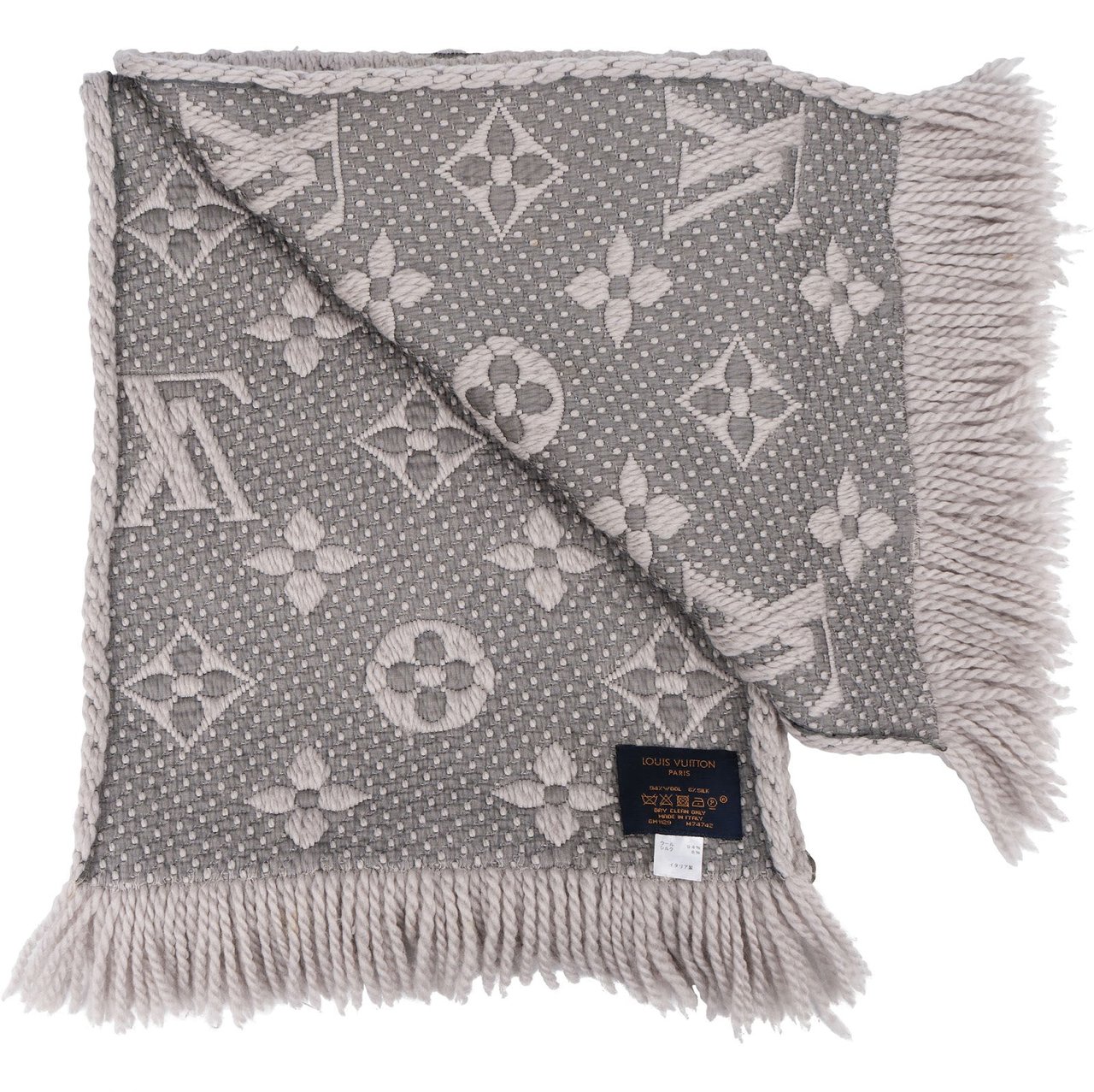 Louis Vuitton Louis Vuitton Wool Monogram Logomania Schal Scarf Donkergrijs
