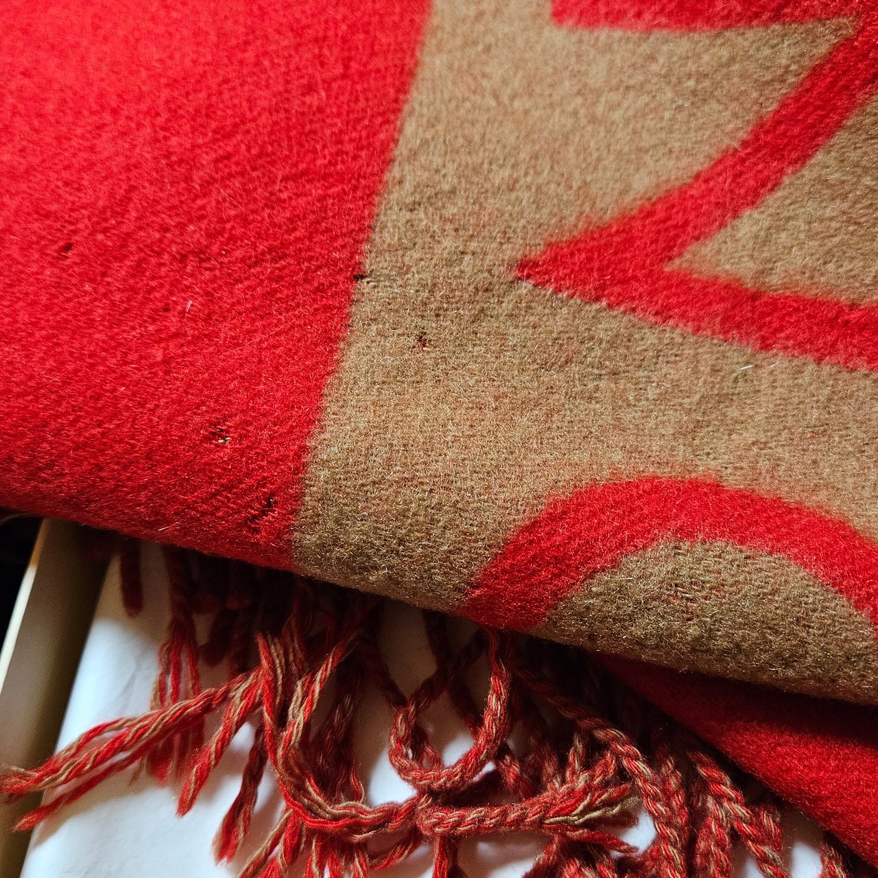 Louis Vuitton Louis Vuitton Cashmere Monogram Cardiff Schal Scarf Rood