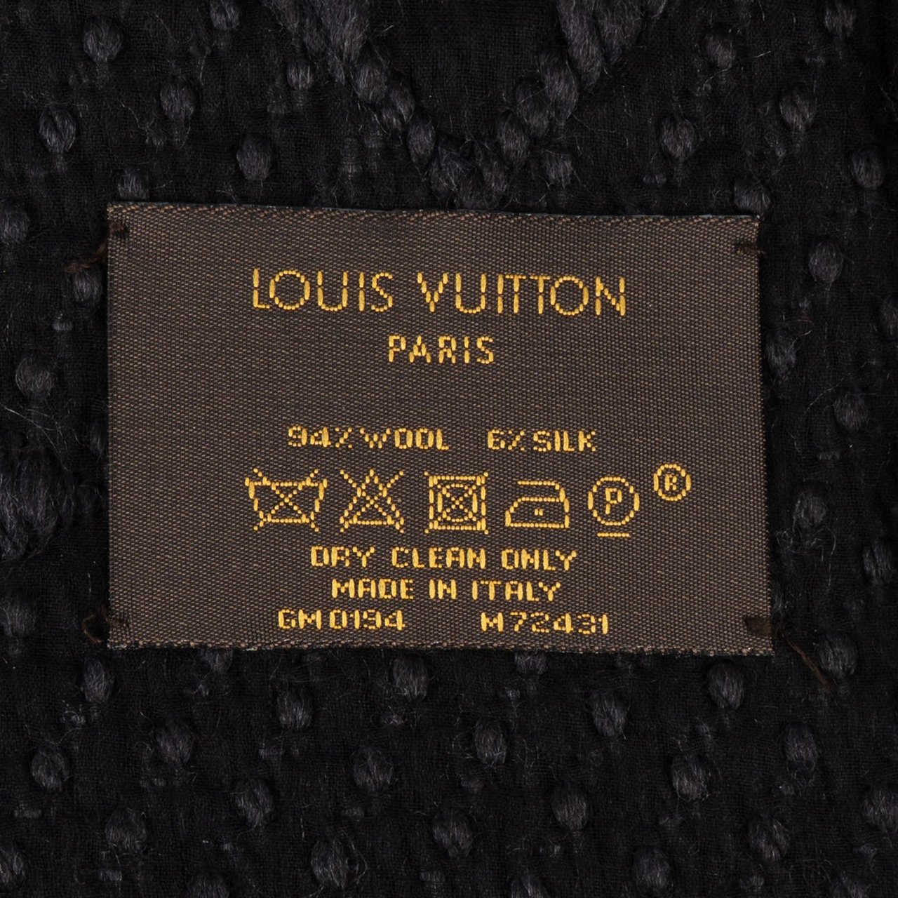 Louis Vuitton Louis Vuitton Wool Monogram Eclipse Schal Scarf Zwart