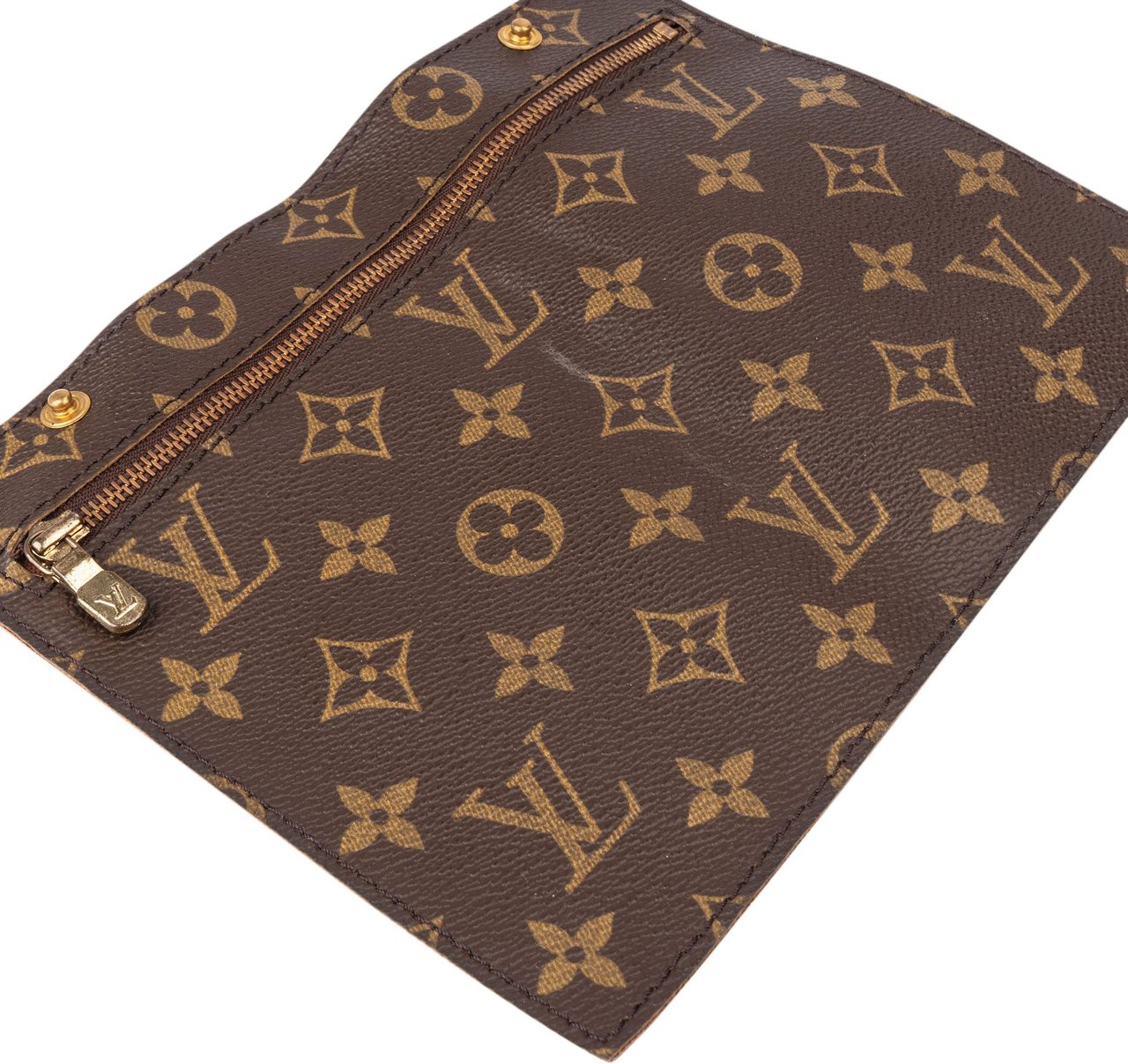 Louis Vuitton Louis Vuitton Canvas Monogram Randonnee Clip Clutch Bruin