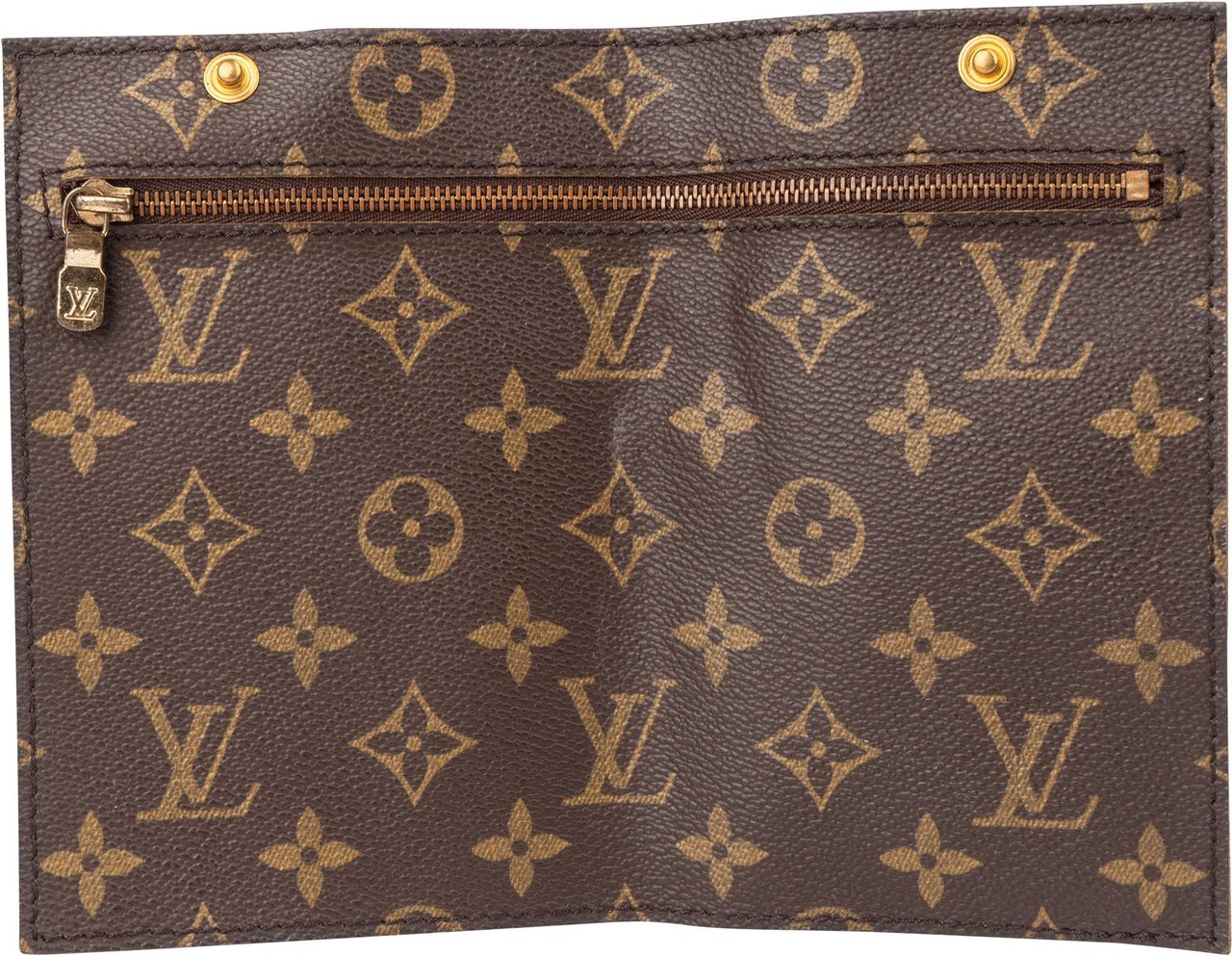 Louis Vuitton Louis Vuitton Canvas Monogram Randonnee Clip Clutch Bruin