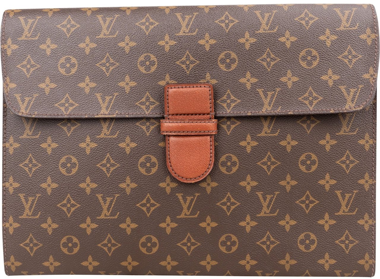 Louis Vuitton Louis Vuitton Monogram Canvas Porte Documents Laptop Handbag Bruin