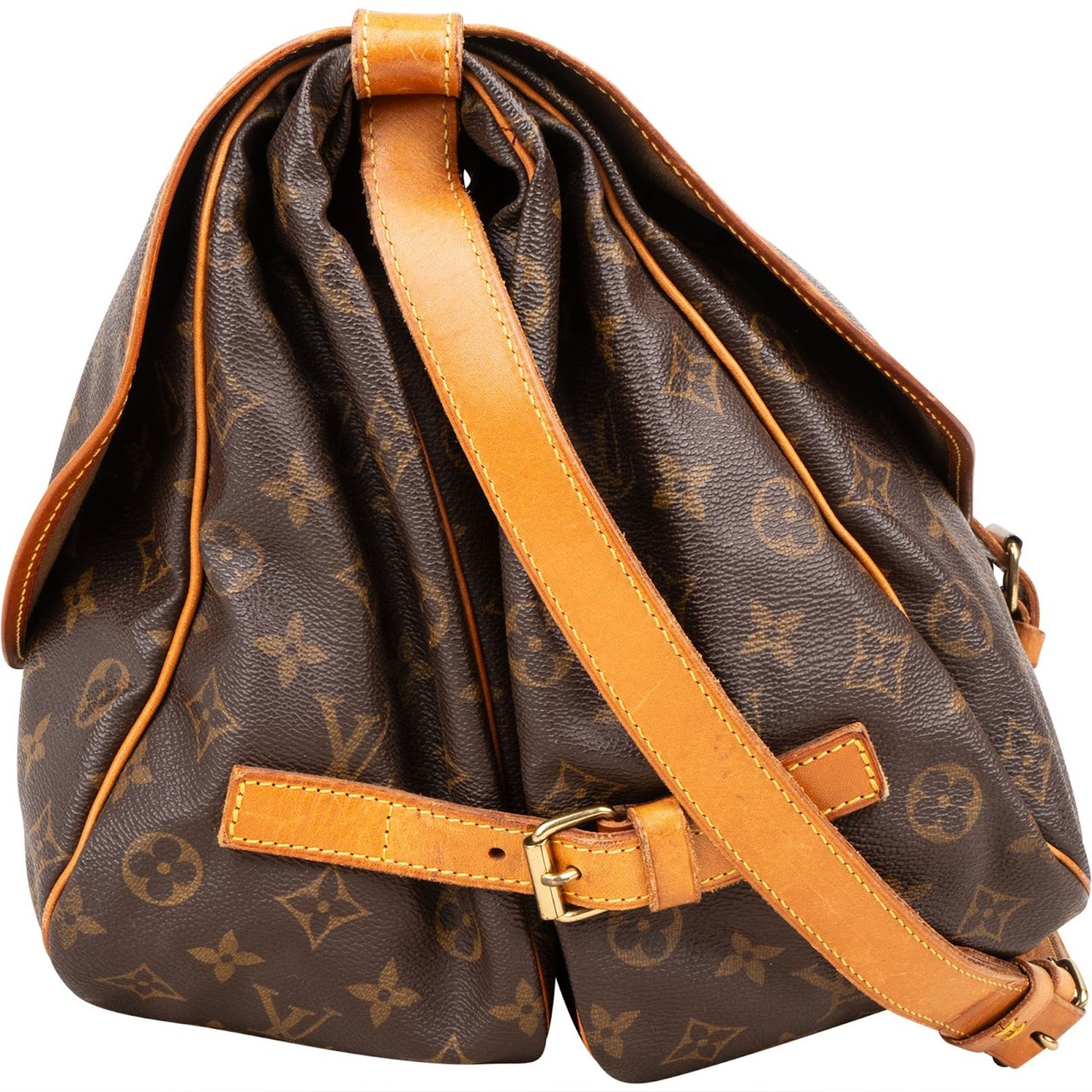 Louis Vuitton Louis Vuitton Monogram Canvas Saumur 35 Crossbody Bag Bruin