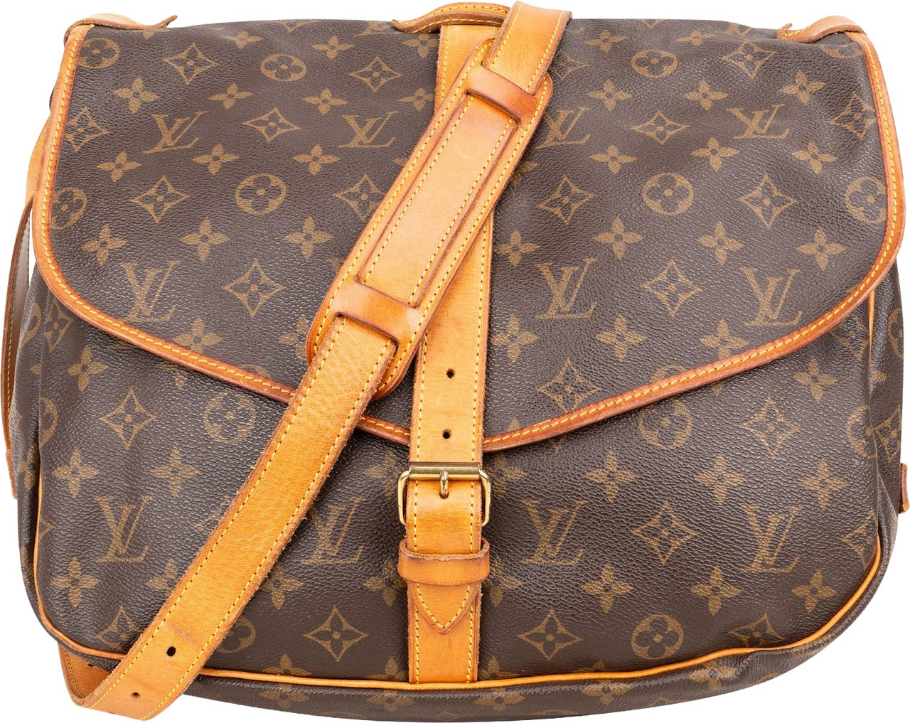 Louis Vuitton Louis Vuitton Monogram Canvas Saumur 35 Crossbody Bag Bruin