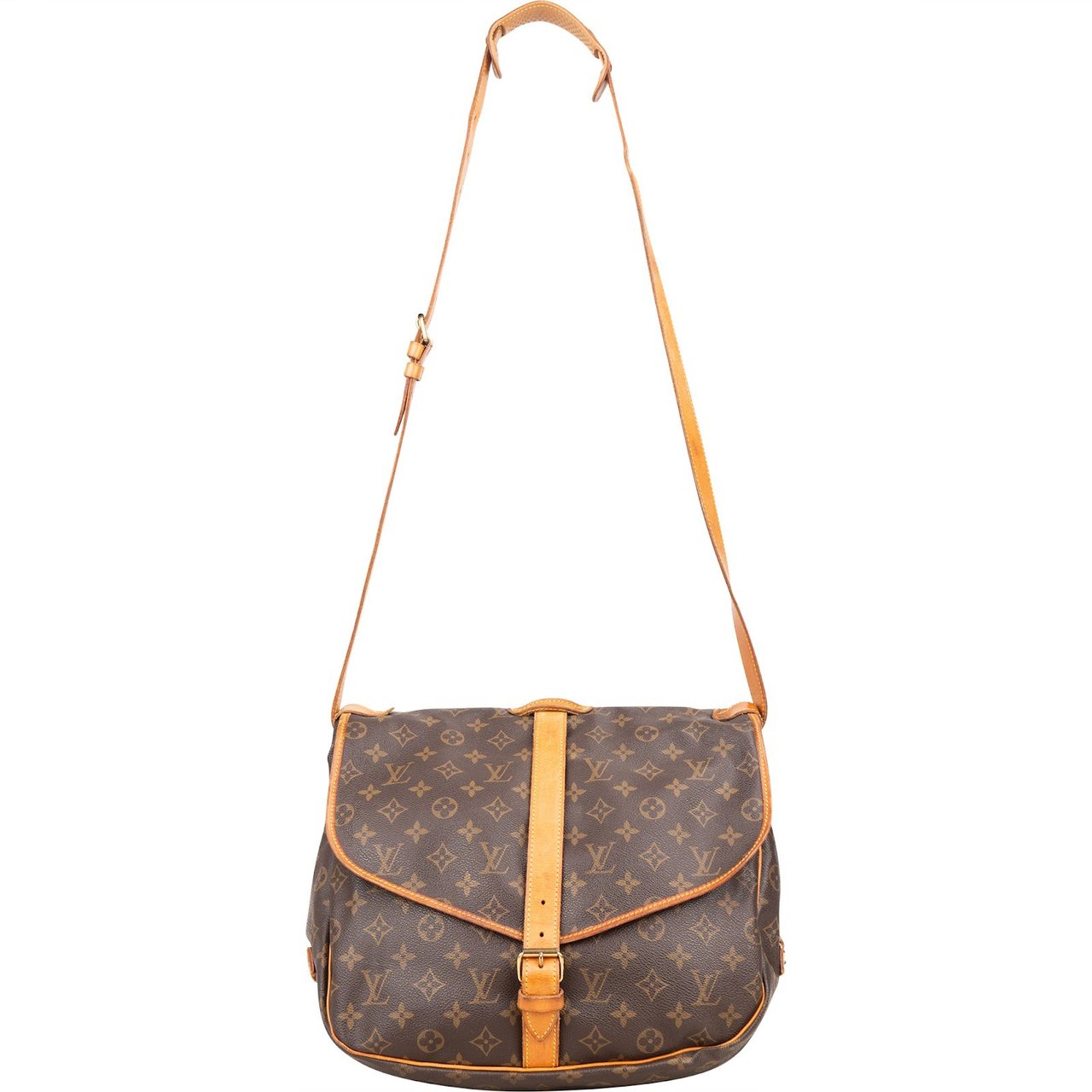 Louis Vuitton Louis Vuitton Monogram Canvas Saumur 35 Crossbody Bag Bruin