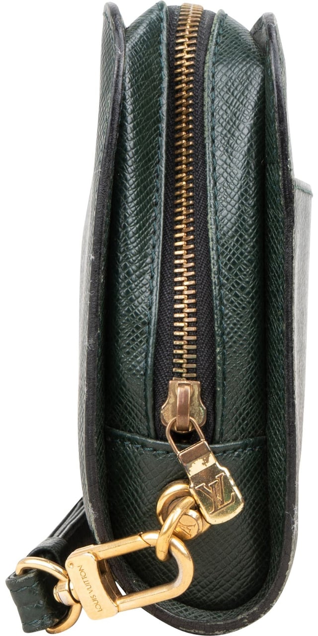 Louis Vuitton Louis Vuitton Green Taiga Leather Pochette Homme Clutch Groen