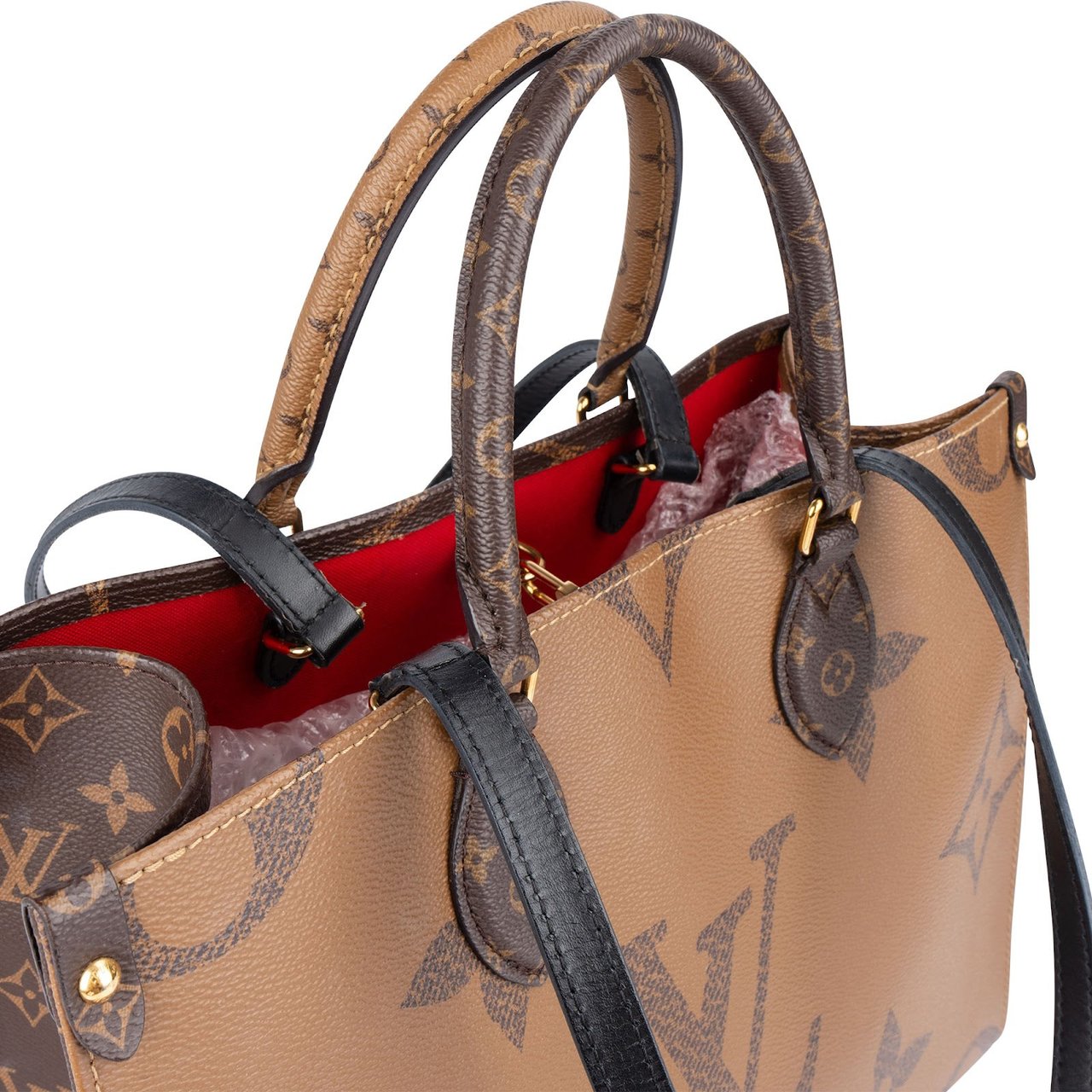 Louis Vuitton Monogram Canvas Giant On The Go MM Shoulder Bag Bruin