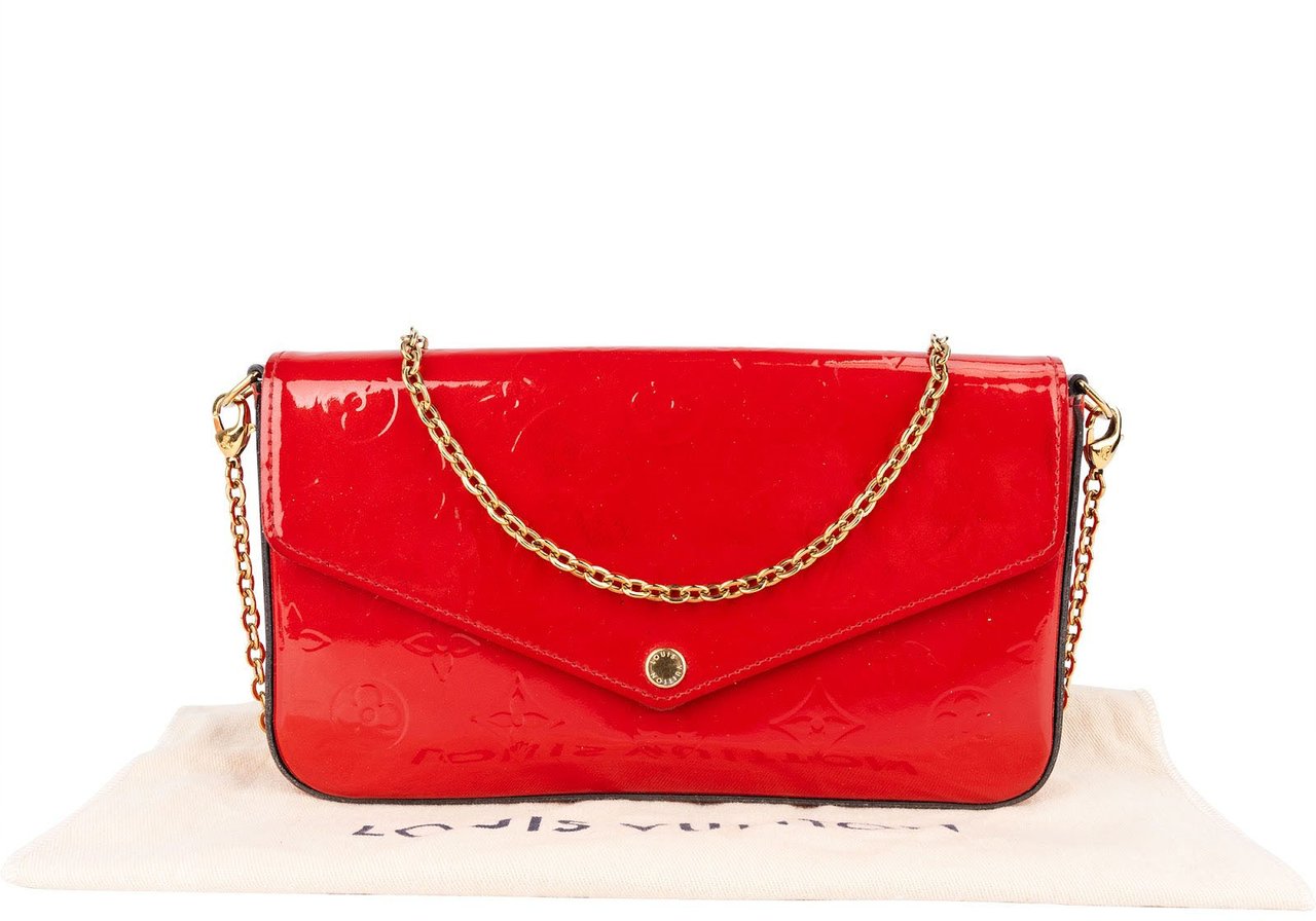 Louis Vuitton Louis Vuitton Monogram Vernis Pochette Félicie Crossbody Bag Rood