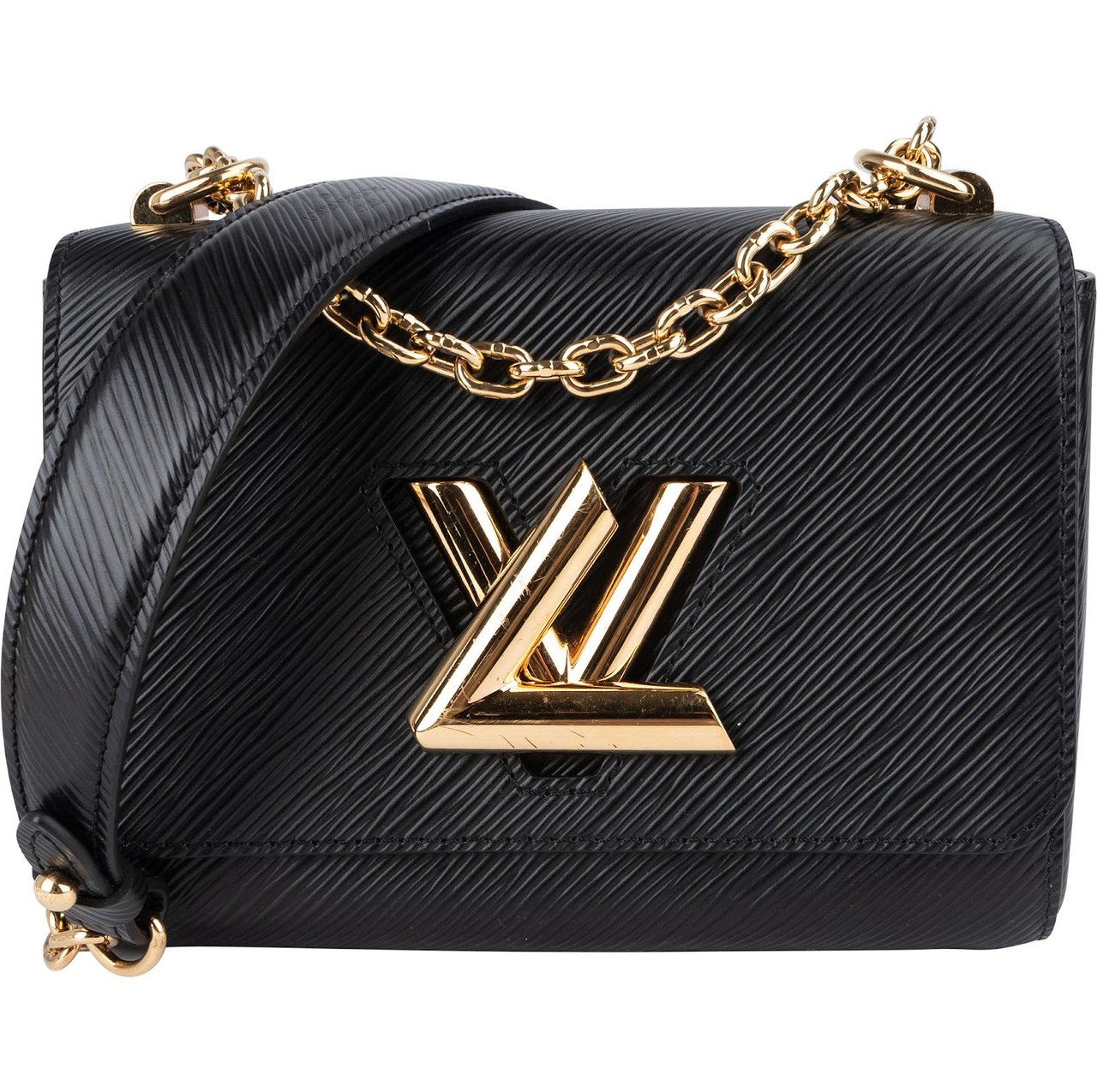 Louis Vuitton Noir Epi Leather Twist PM Crossbody Bag Zwart