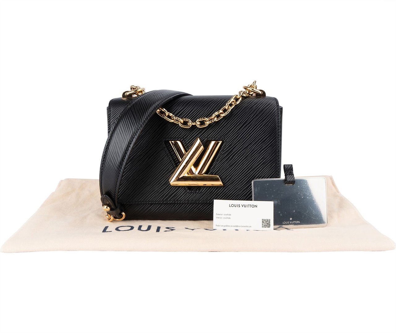 Louis Vuitton Noir Epi Leather Twist PM Crossbody Bag Zwart