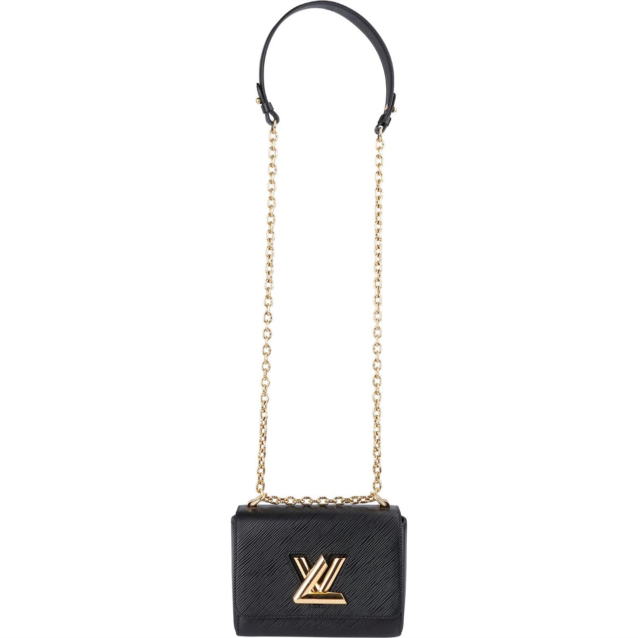Louis Vuitton Noir Epi Leather Twist PM Crossbody Bag Zwart