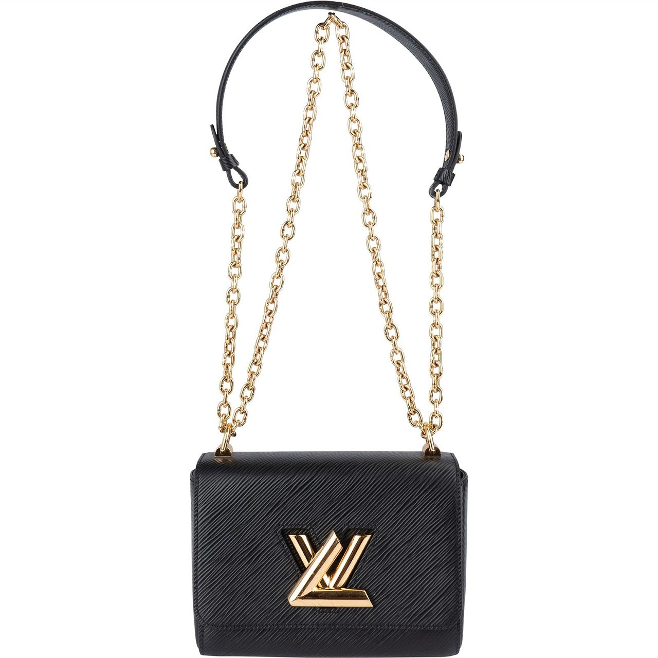 Louis Vuitton Noir Epi Leather Twist PM Crossbody Bag Zwart