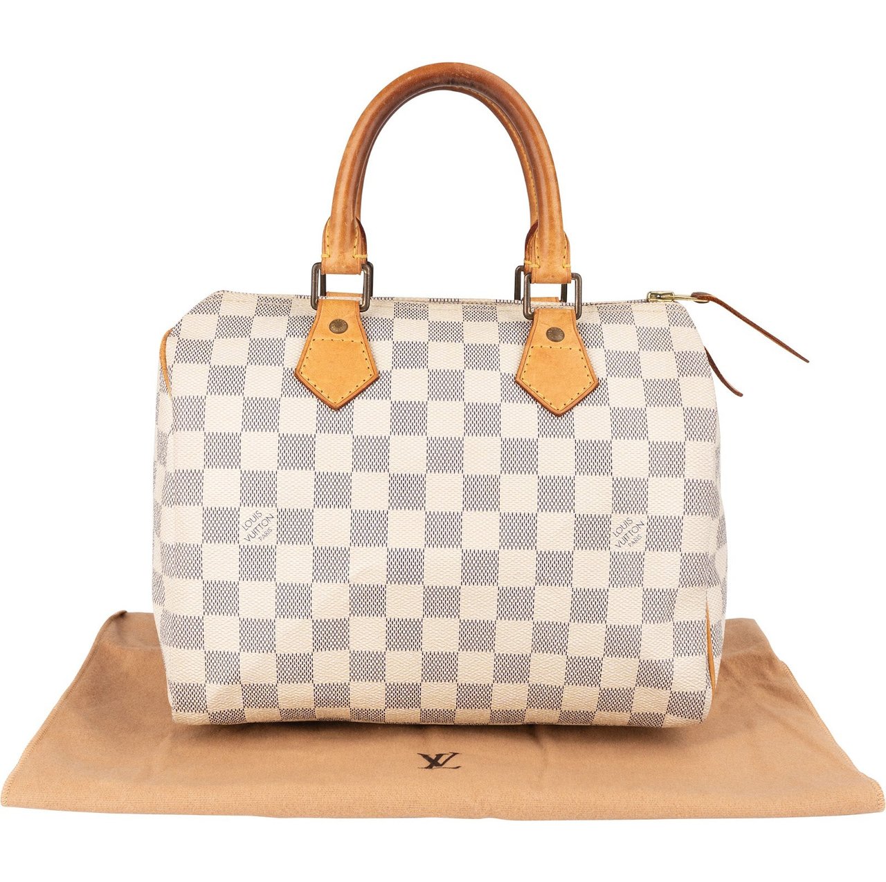 Louis Vuitton Louis Vuitton Monogram Damier Azur Speedy 25 Handbag Wit
