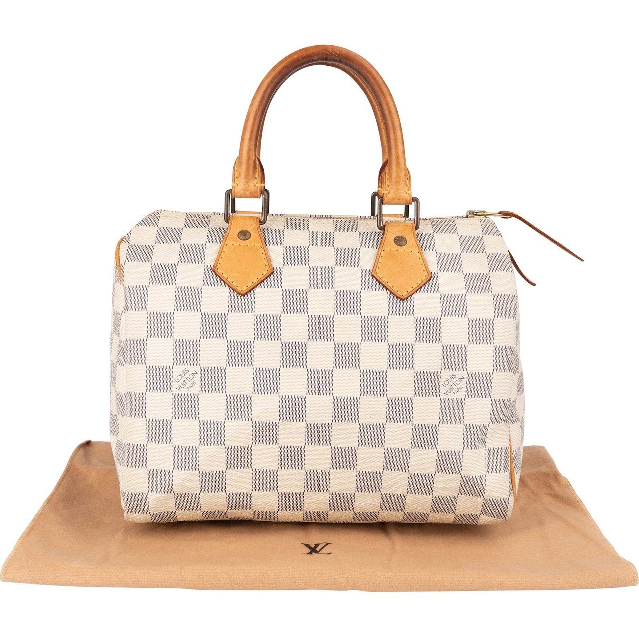 Louis Vuitton Monogram Damier Azur Speedy 25 Handbag Wit